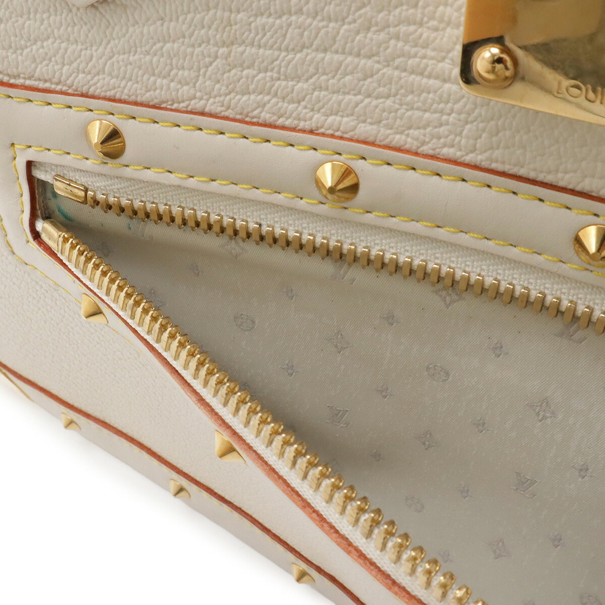 Louis Vuitton Blanc White Leather Handbag Tote Bag (Pre-Owned)