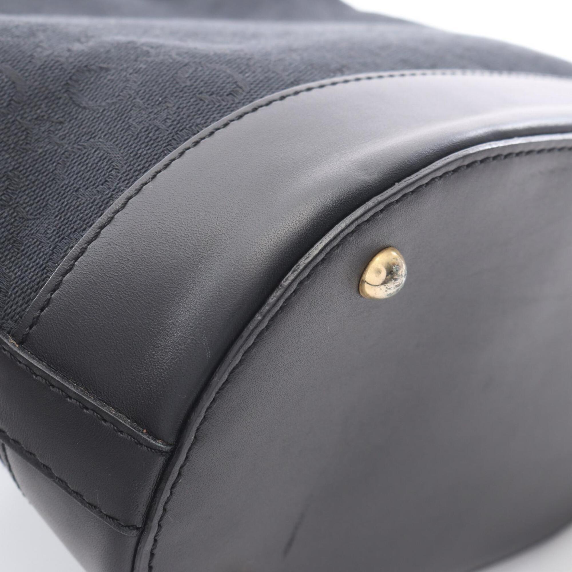 Celine Black Canvas Leather Handbag Shoulder Bag (Pre-Owned)