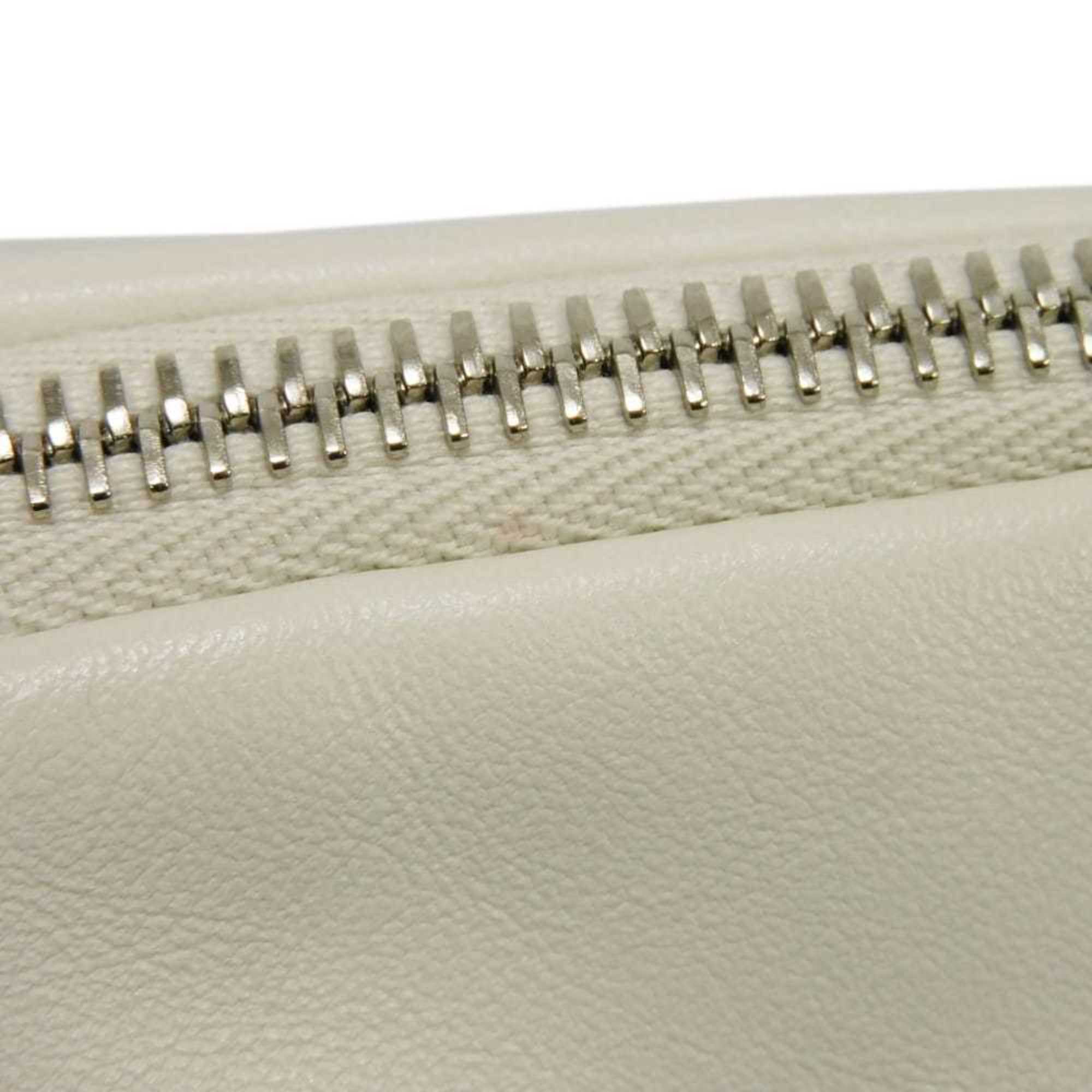 Prada Bianco White Leather Pouch Shoulder Bag (Pre-Owned)