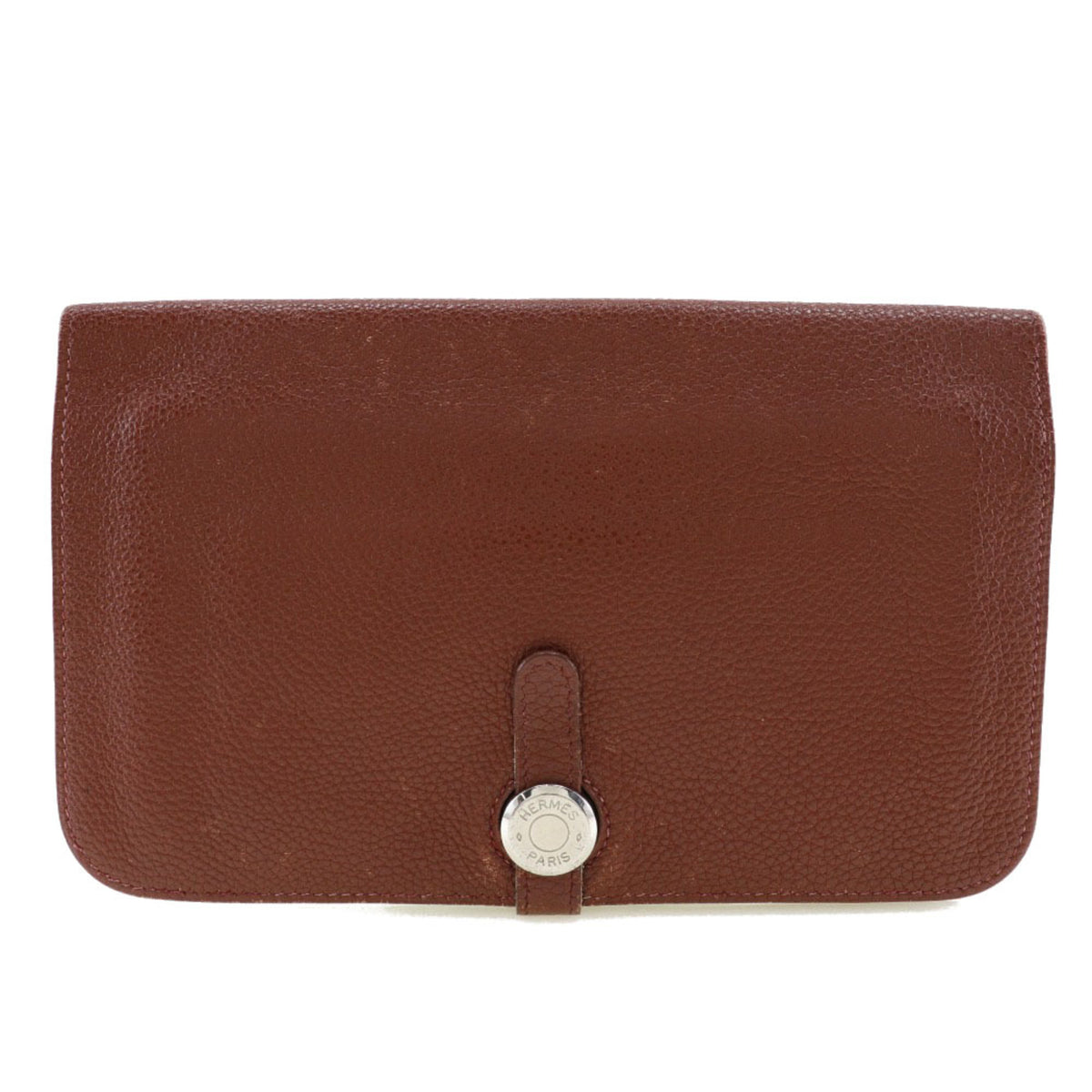 Hermes Bordeaux Taurillon Clemence Leather Coin Purse/Coin Case (Pre-Owned)