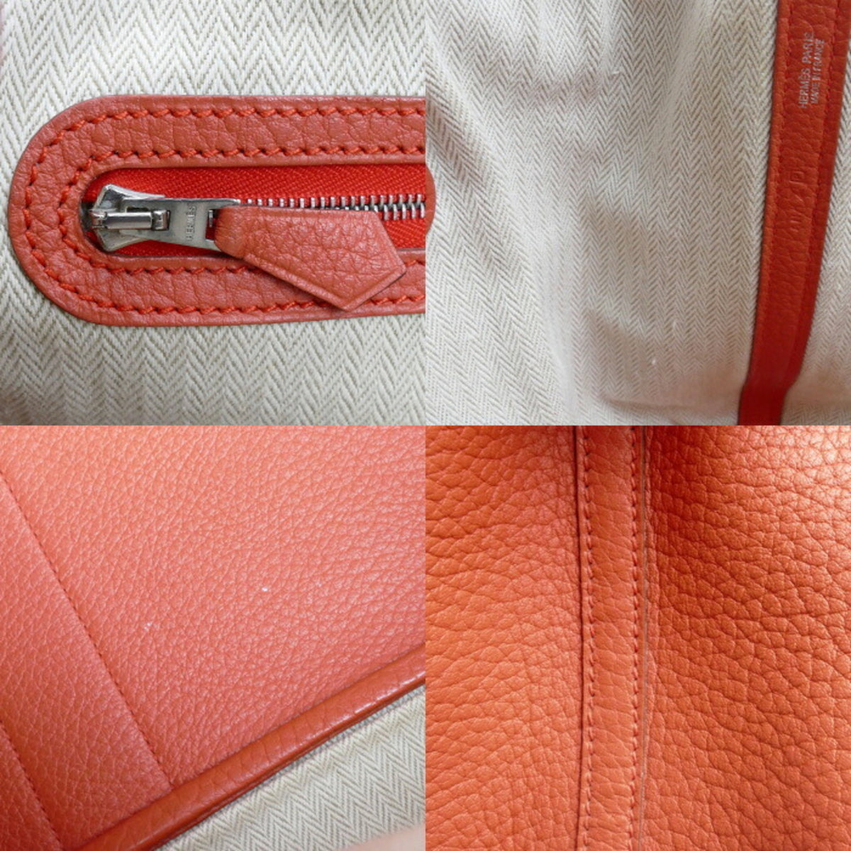Hermes Red Orange Country Leather Handbag (Pre-Owned)