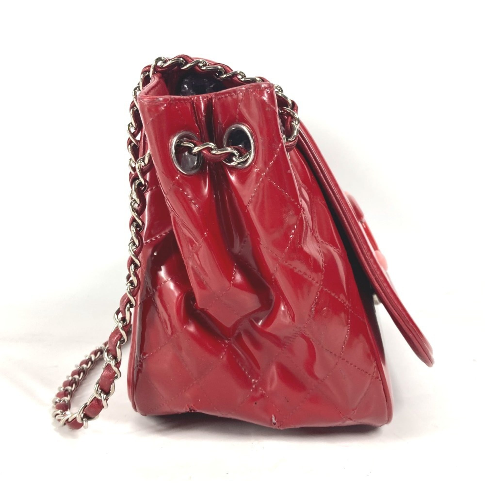 Chanel Pink Red Color Leather Shoulder Bag (Pre-Owned)