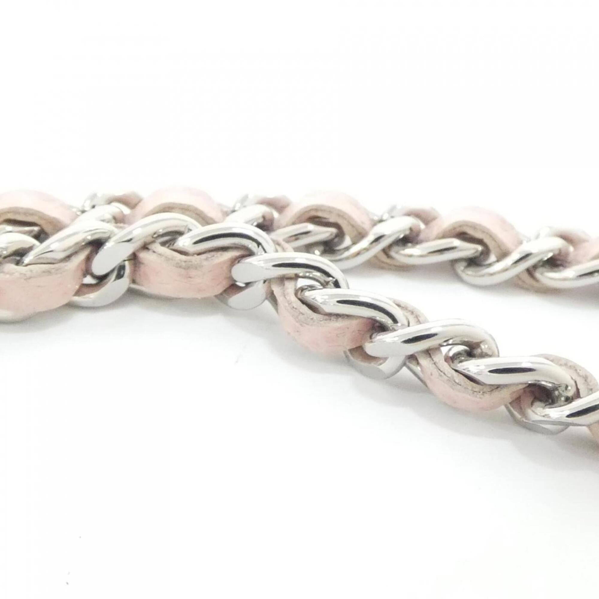 Chanel Light Pink Grained Calfskin Chain/Shoulder Wallet (Pre-Owned)