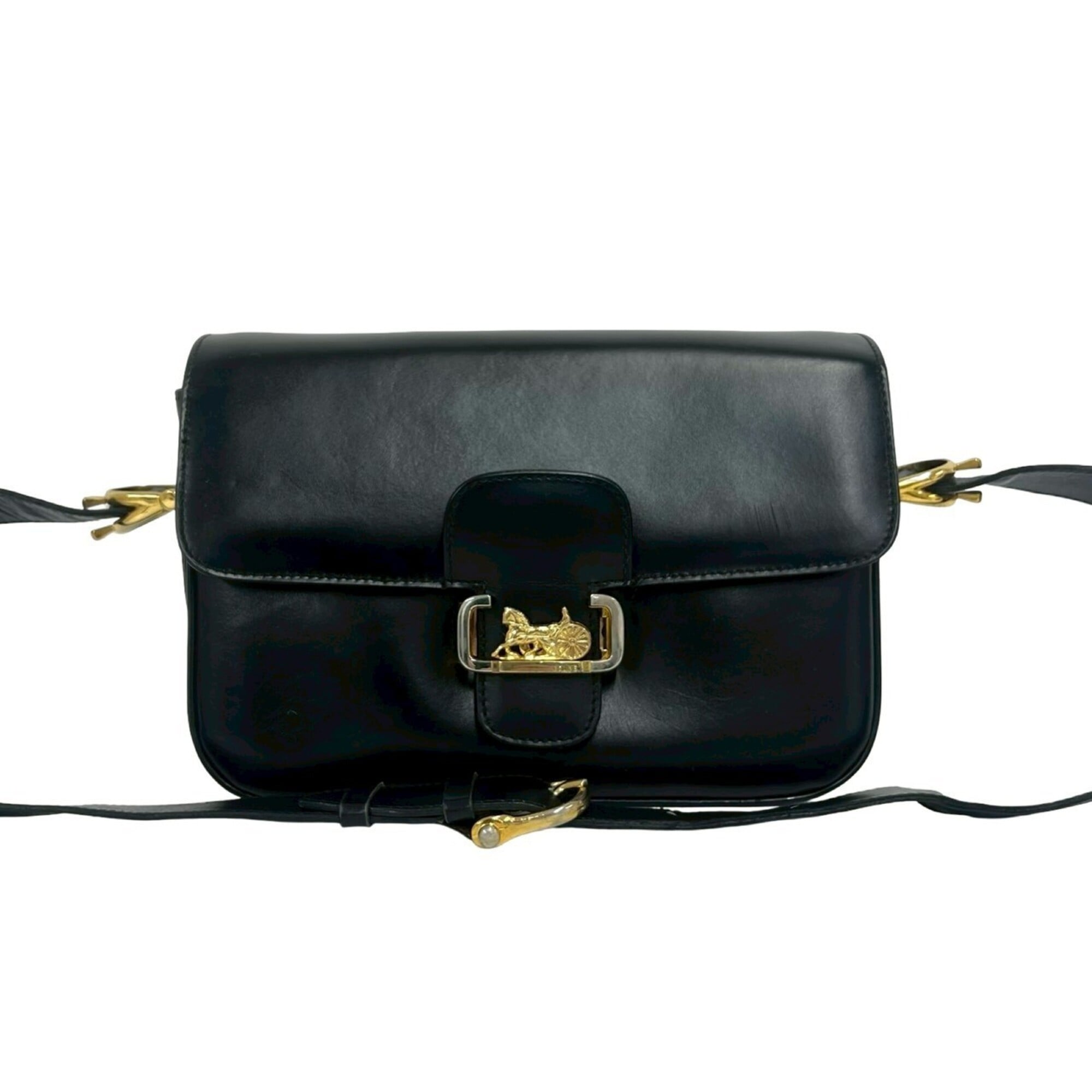 Celine Black Leather Pochette Shoulder Bag (Pre-Owned)