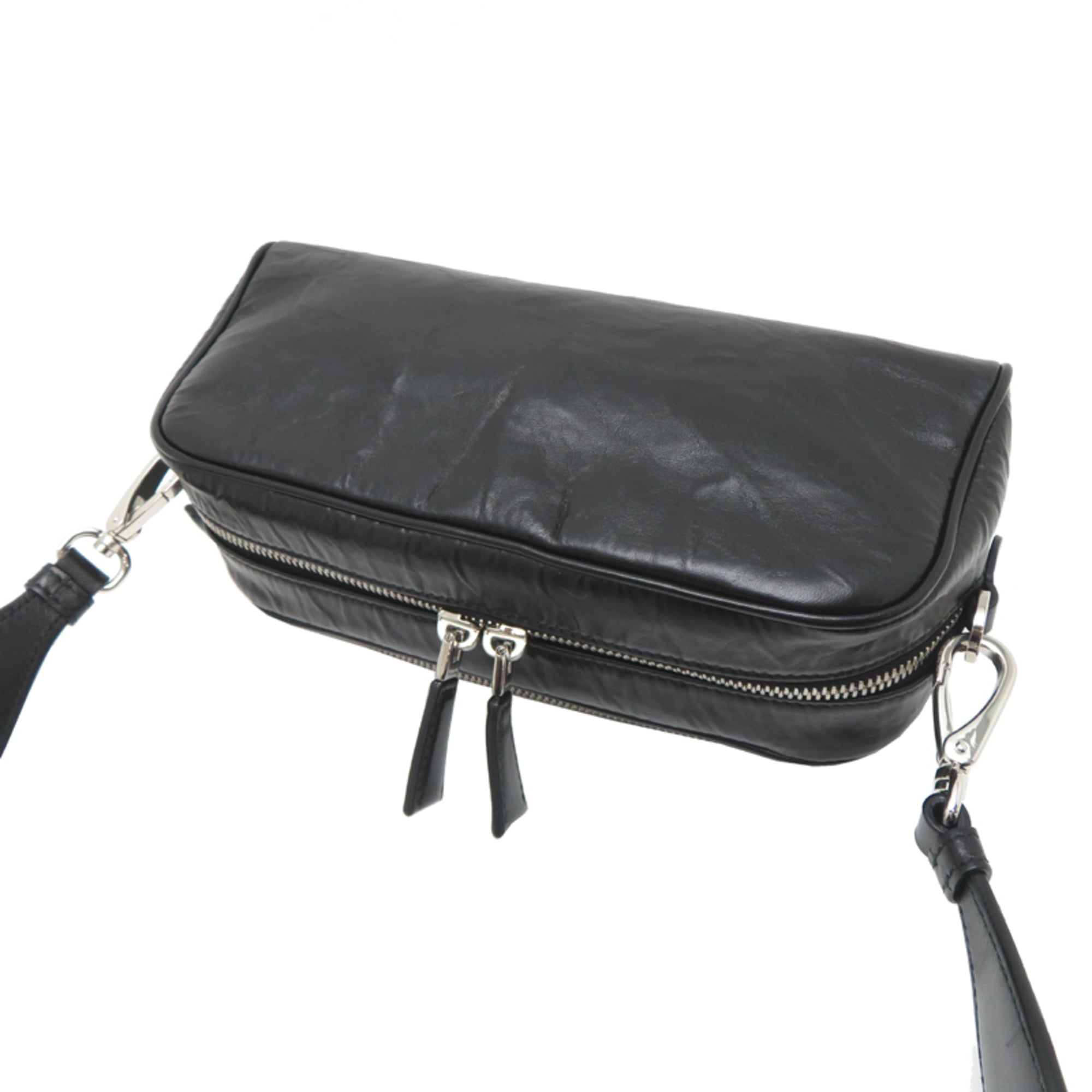 Prada Black Nappa Leather Leather Shoulder Bag (Pre-Owned)