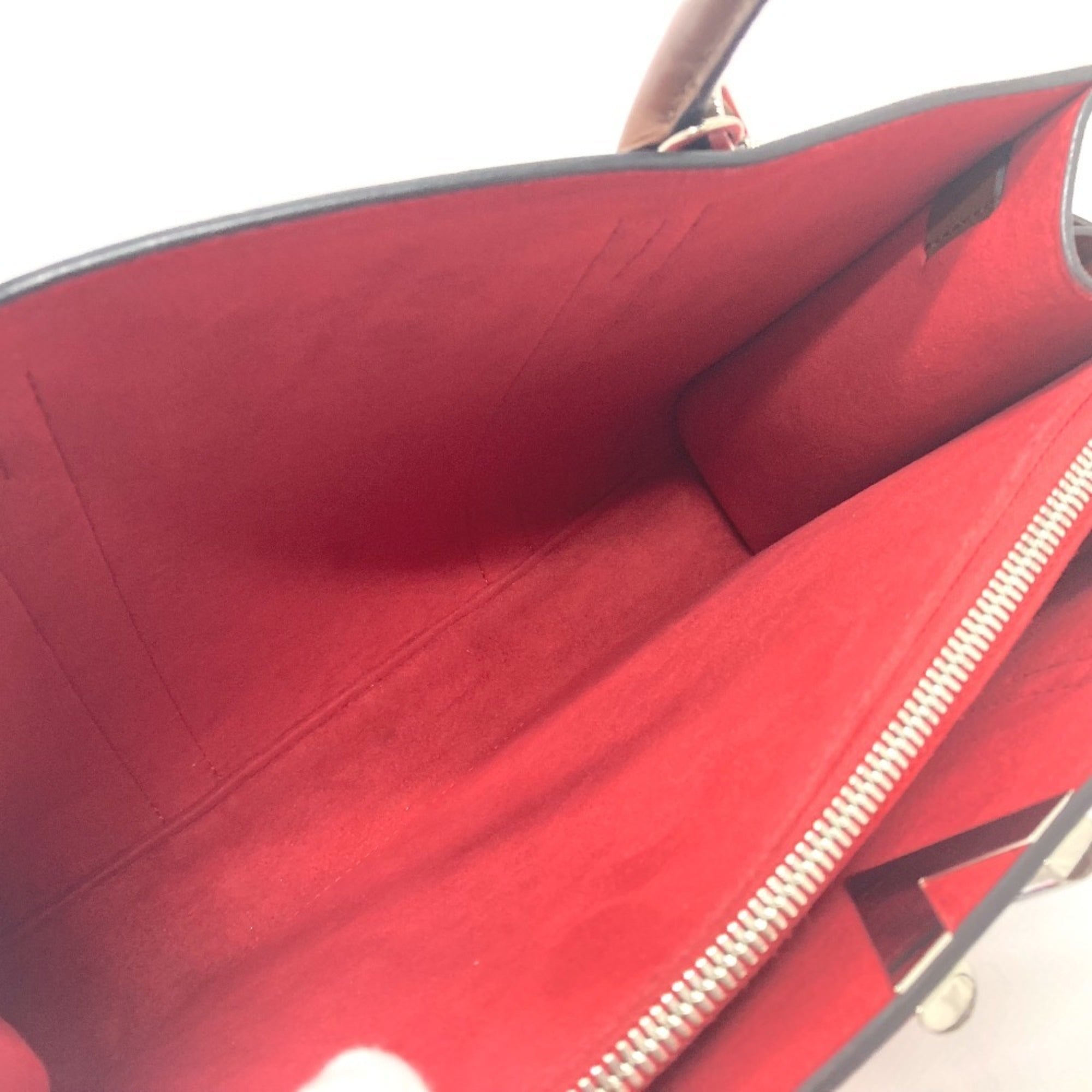 Louis Vuitton Red Color Leather Tote Bag (Pre-Owned)