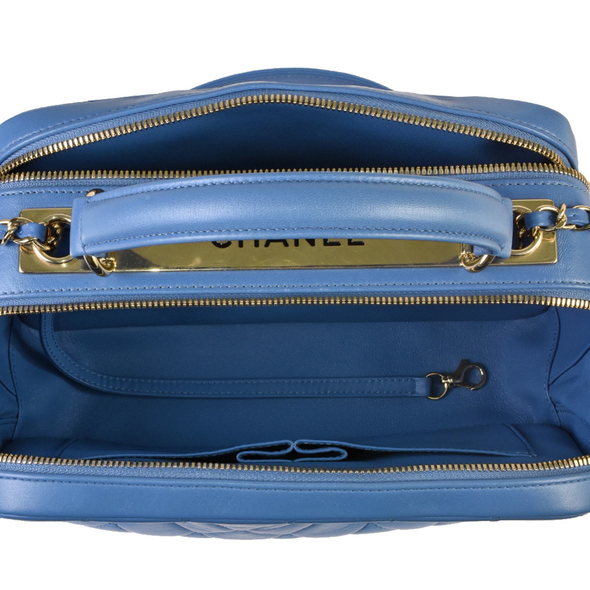 Chanel Blue Suede Handbag Shoulder Bag (Pre-Owned)