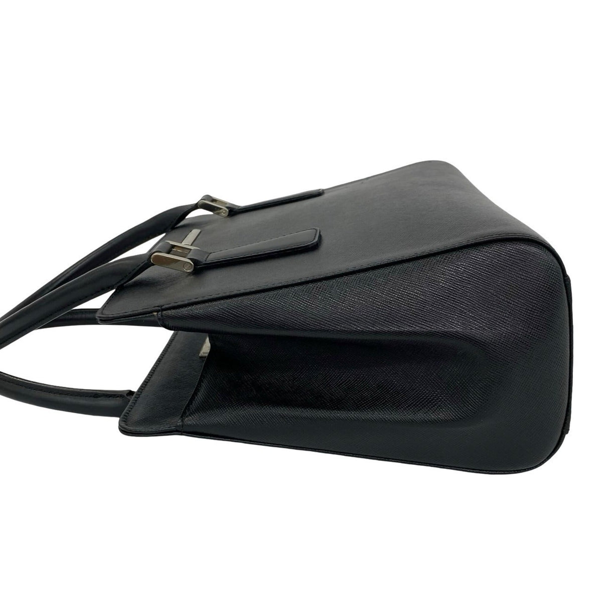 Burberry Black Leather Boston Bag Handbag Tote Bag (Pre-Owned)