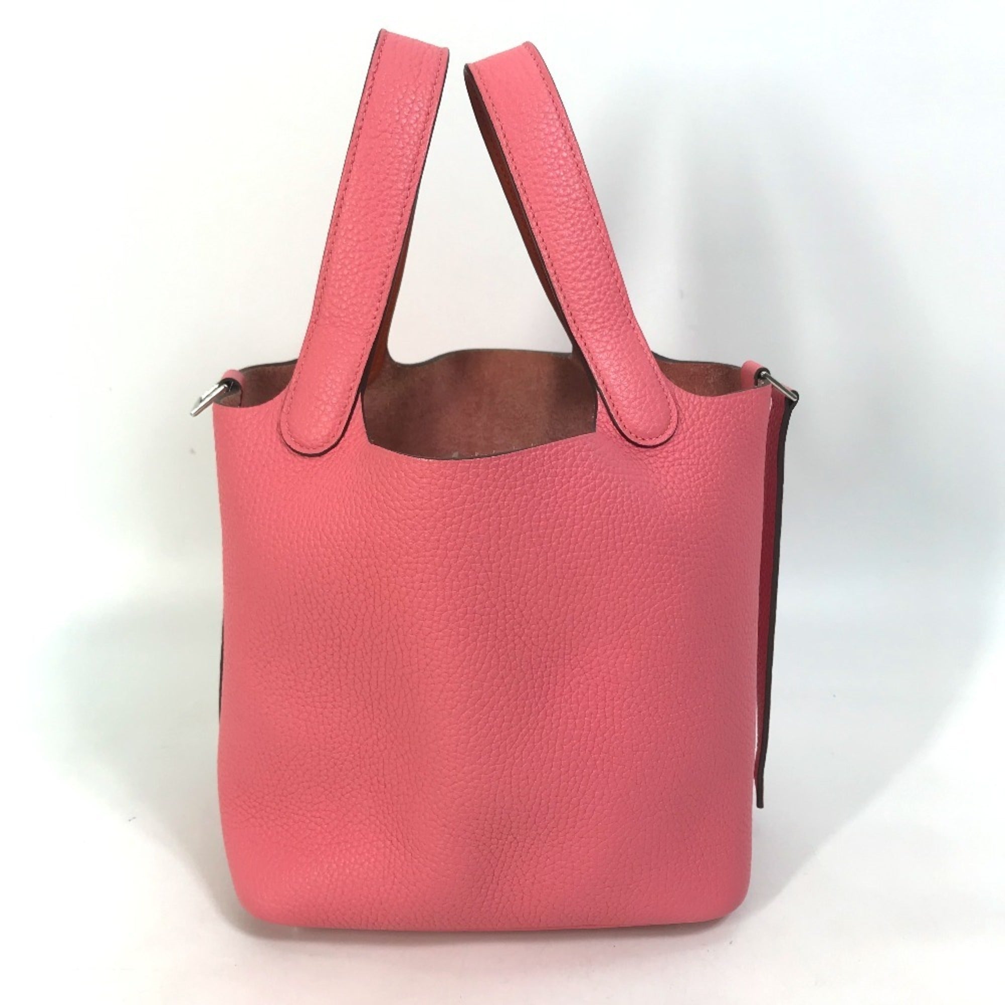 Hermes Picotin Pink Taurillon Clemence Leather Handbag (Pre-Owned)