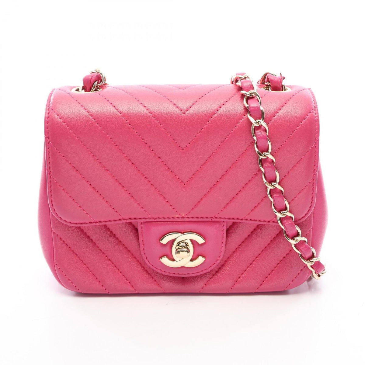 Chanel Pink Leather Handbag Shoulder Bag (Pre-Owned)