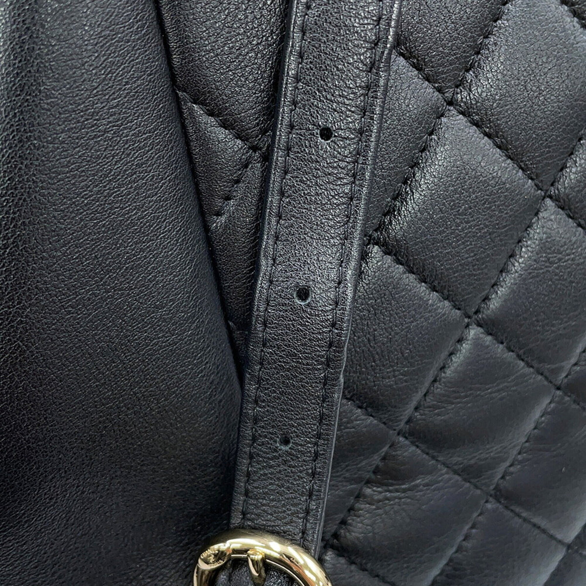 Chanel Matelasse Black Leather Backpack (Pre-Owned)