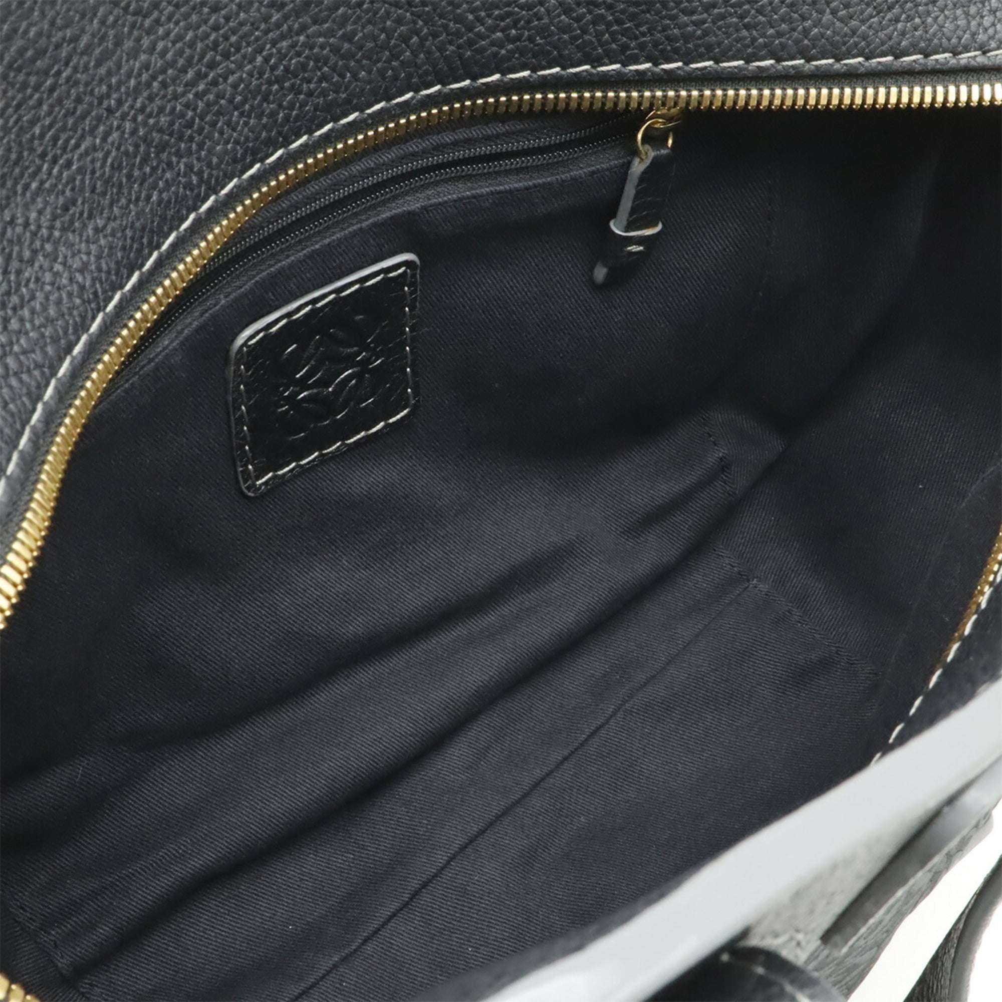 Loewe Dark Gray Nylon Canvas Leather Shoulder Bag Tote Bag (Pre-Owned)