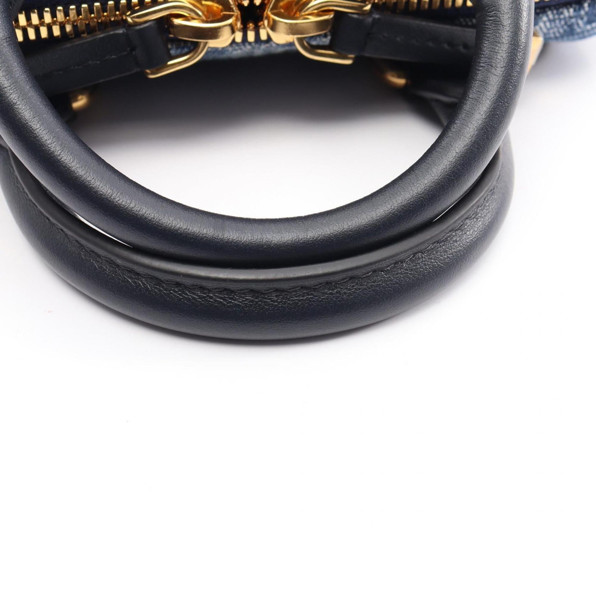 Christian Dior Blue Navy Denim Leather Handbag (Pre-Owned)