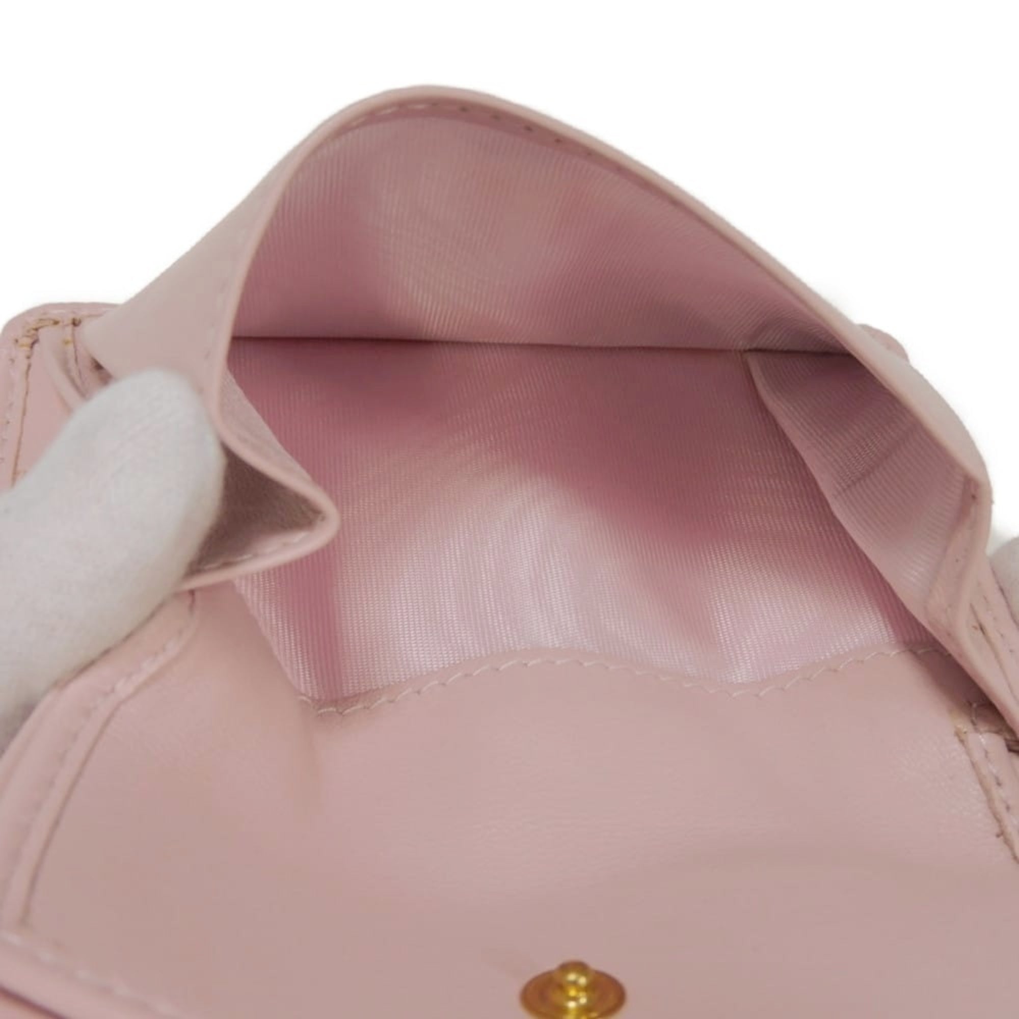 Miu Miu Pink White Leather Wallet (Bi-Fold) (Pre-Owned)