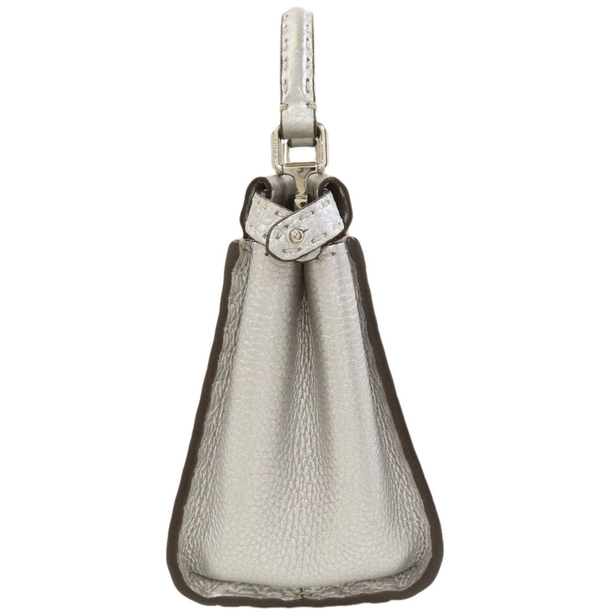 Fendi Peekaboo Silver Leather Handbag (Pre-Owned)
