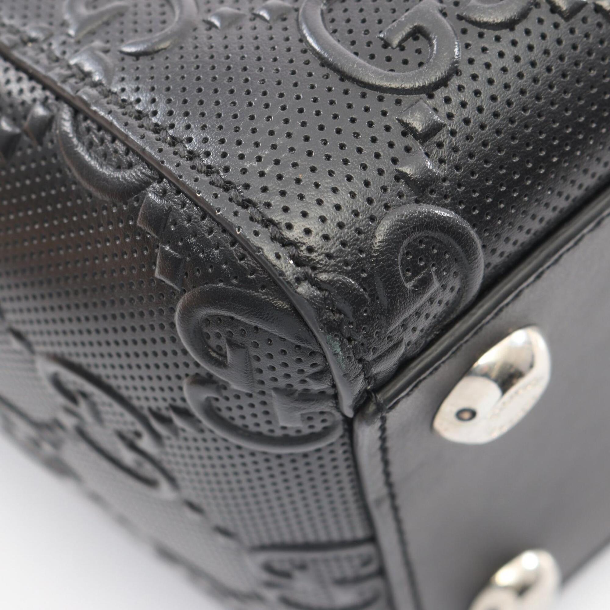 Gucci Black Leather Handbag Tote Bag (Pre-Owned)