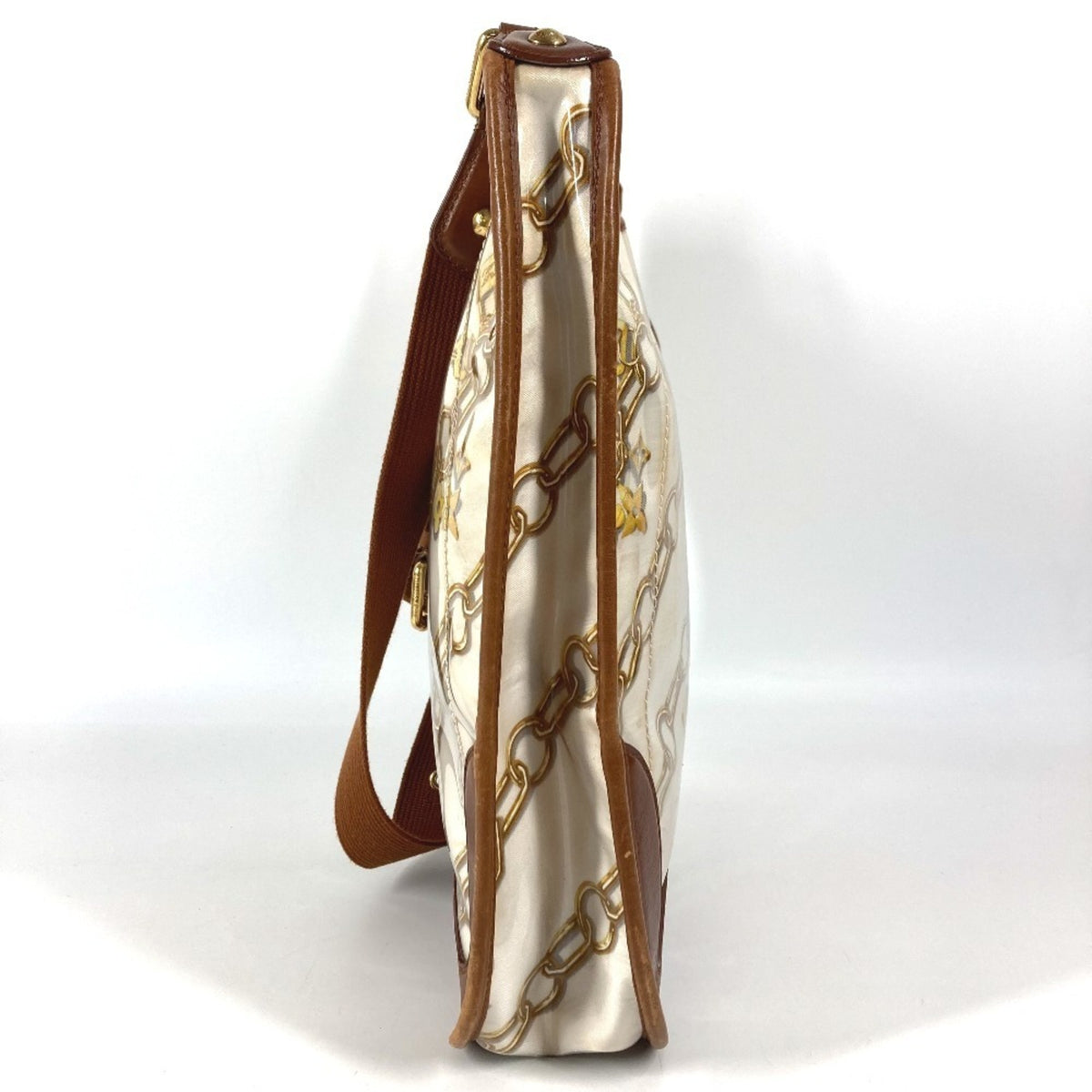 Louis Vuitton Brown White Vinyl Leather Shoulder Bag (Pre-Owned)