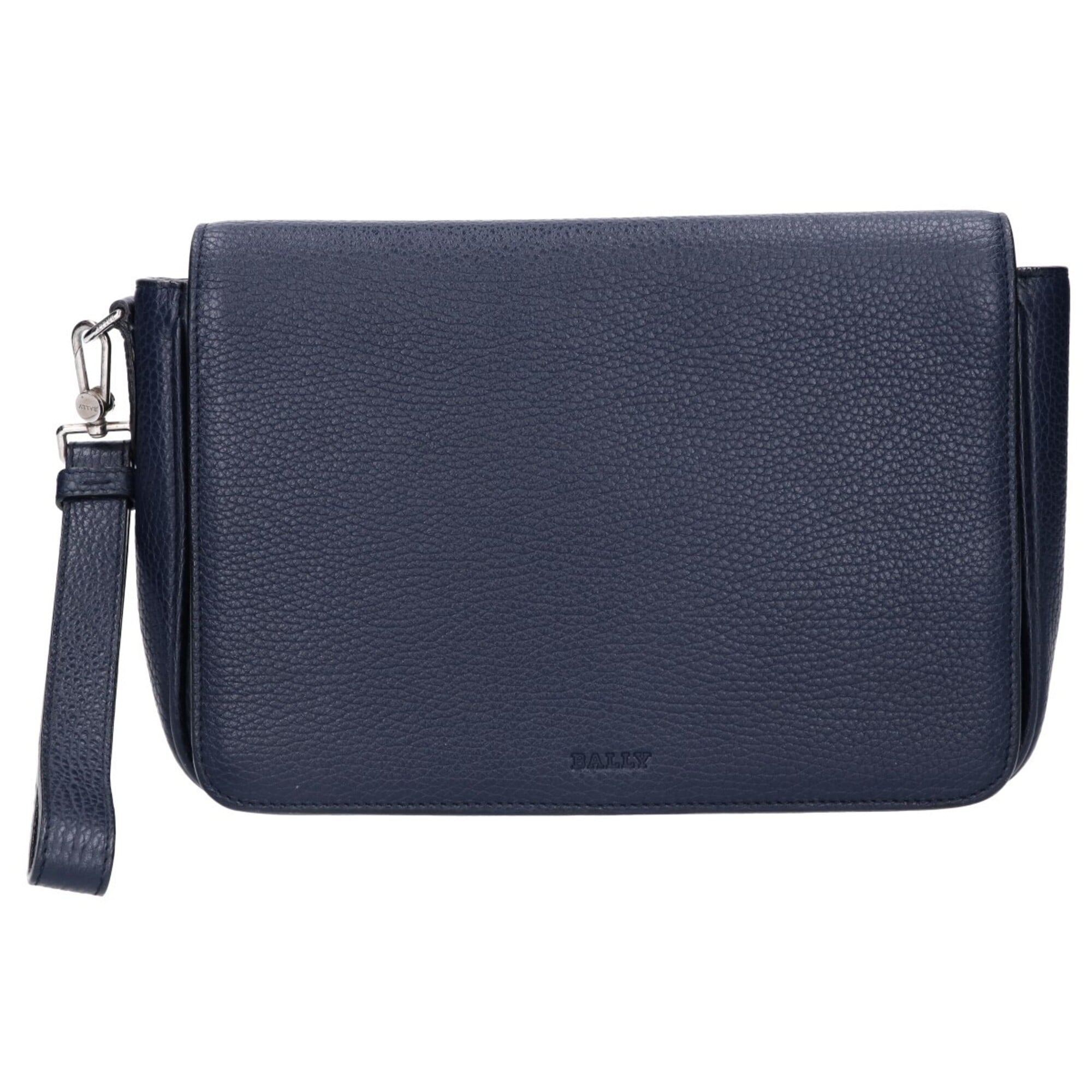 Bally Navy Leather Clutch Bag (Pre-Owned)