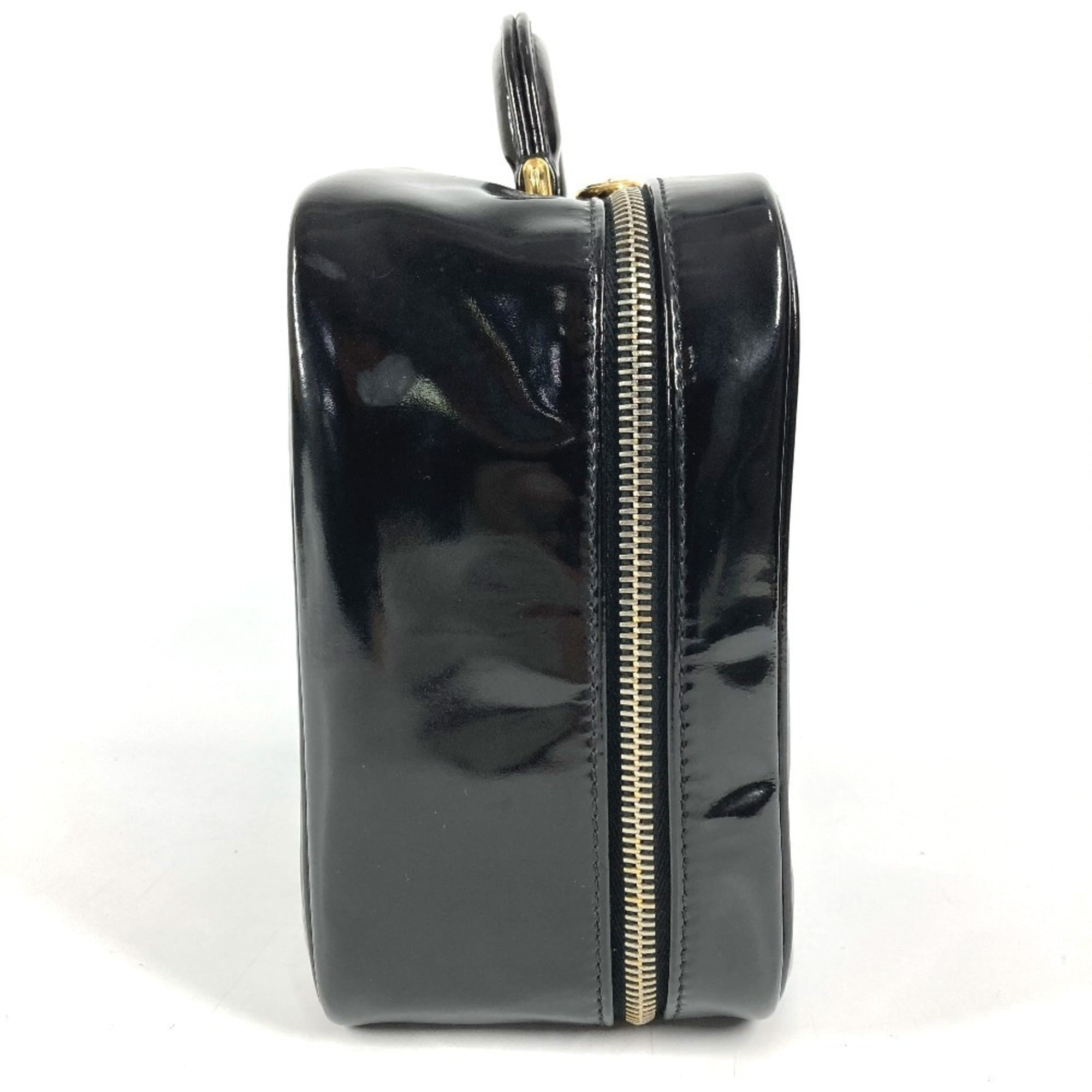 Chanel Black Leather Handbag Shoulder Bag Vanity Bag (Pre-Owned)