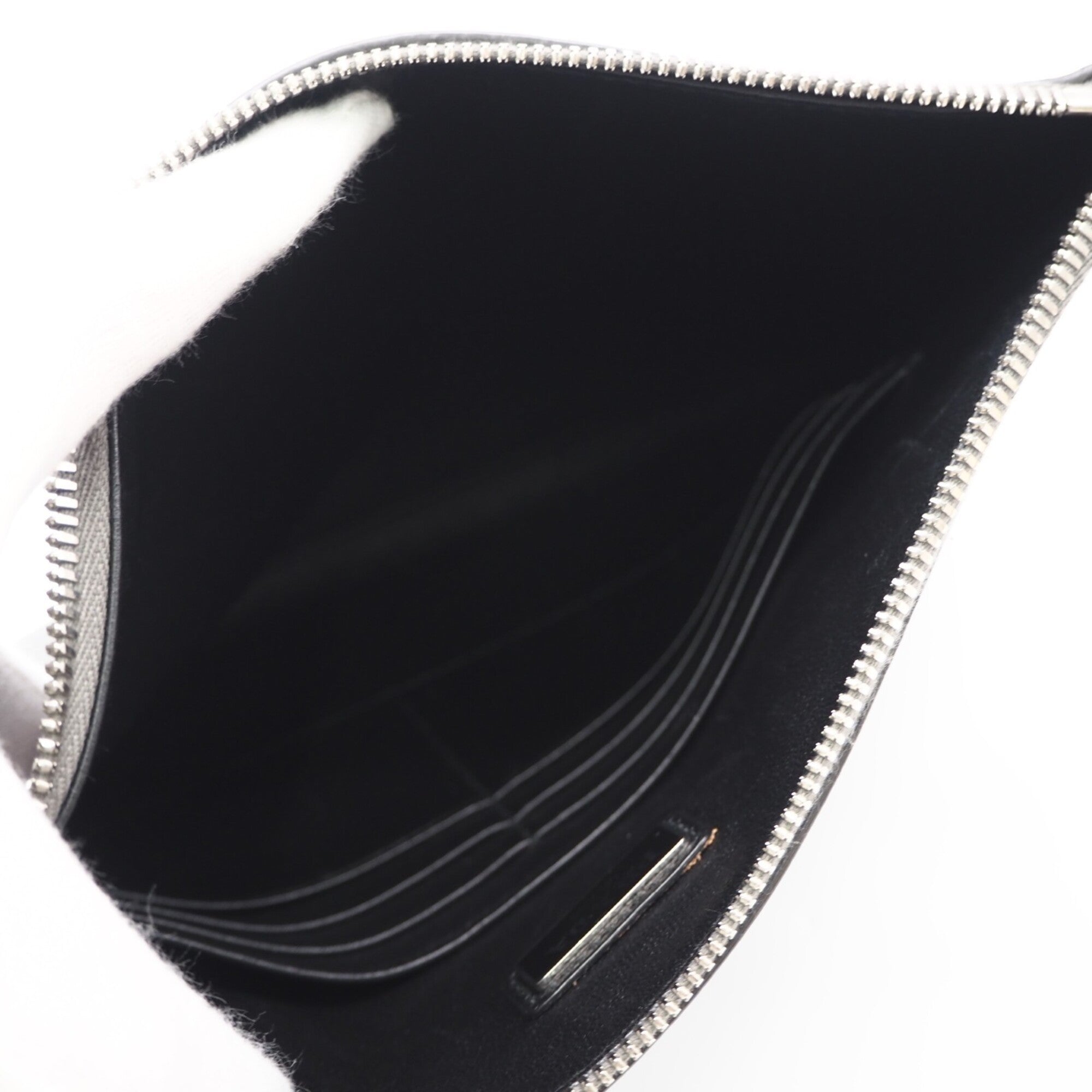 Prada Saffiano Gray Saffiano Clutch Bag Pouch (Pre-Owned)