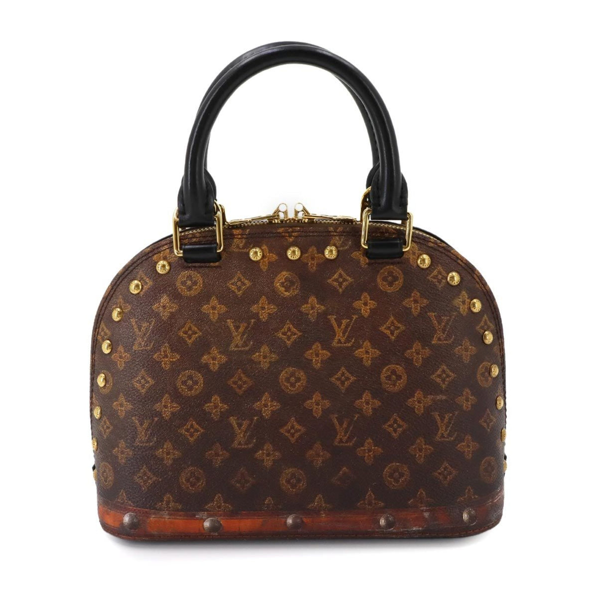 Louis Vuitton Brown Monogram Canvas Leather Handbag (Pre-Owned)