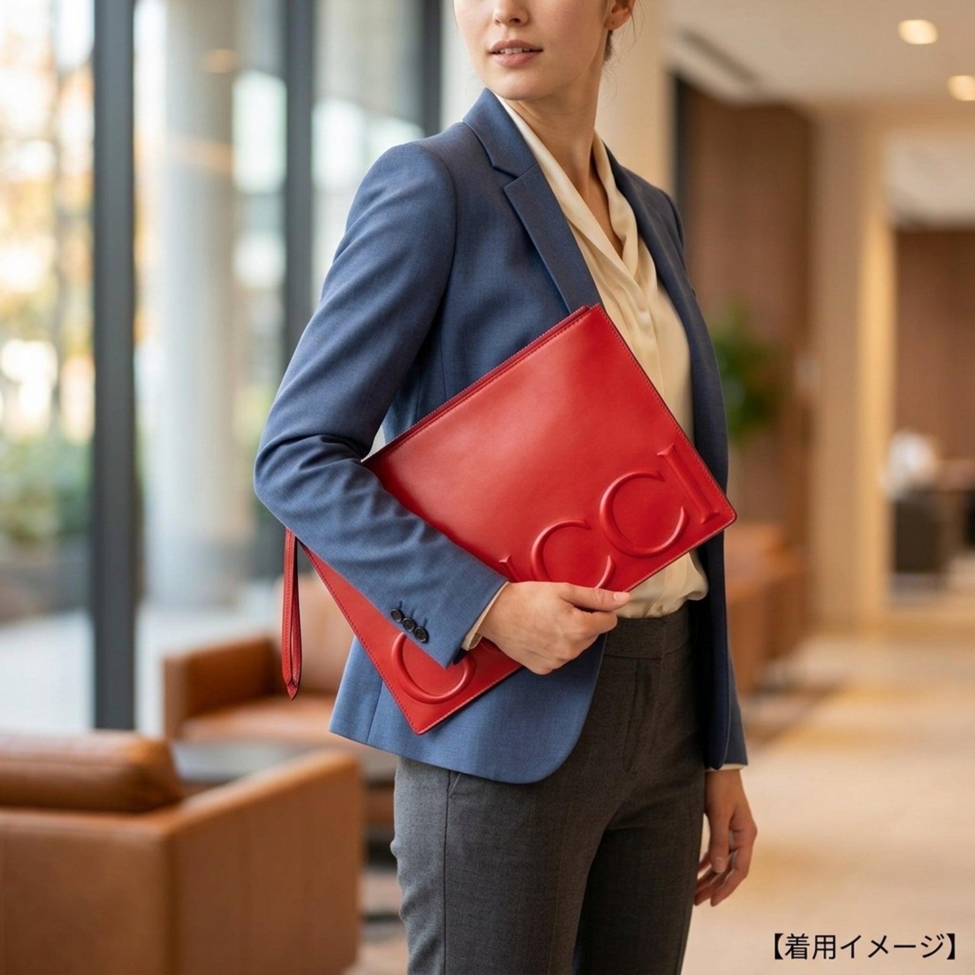 Gucci Daily Red Color Leather Clutch Bag Handbag (Pre-Owned)