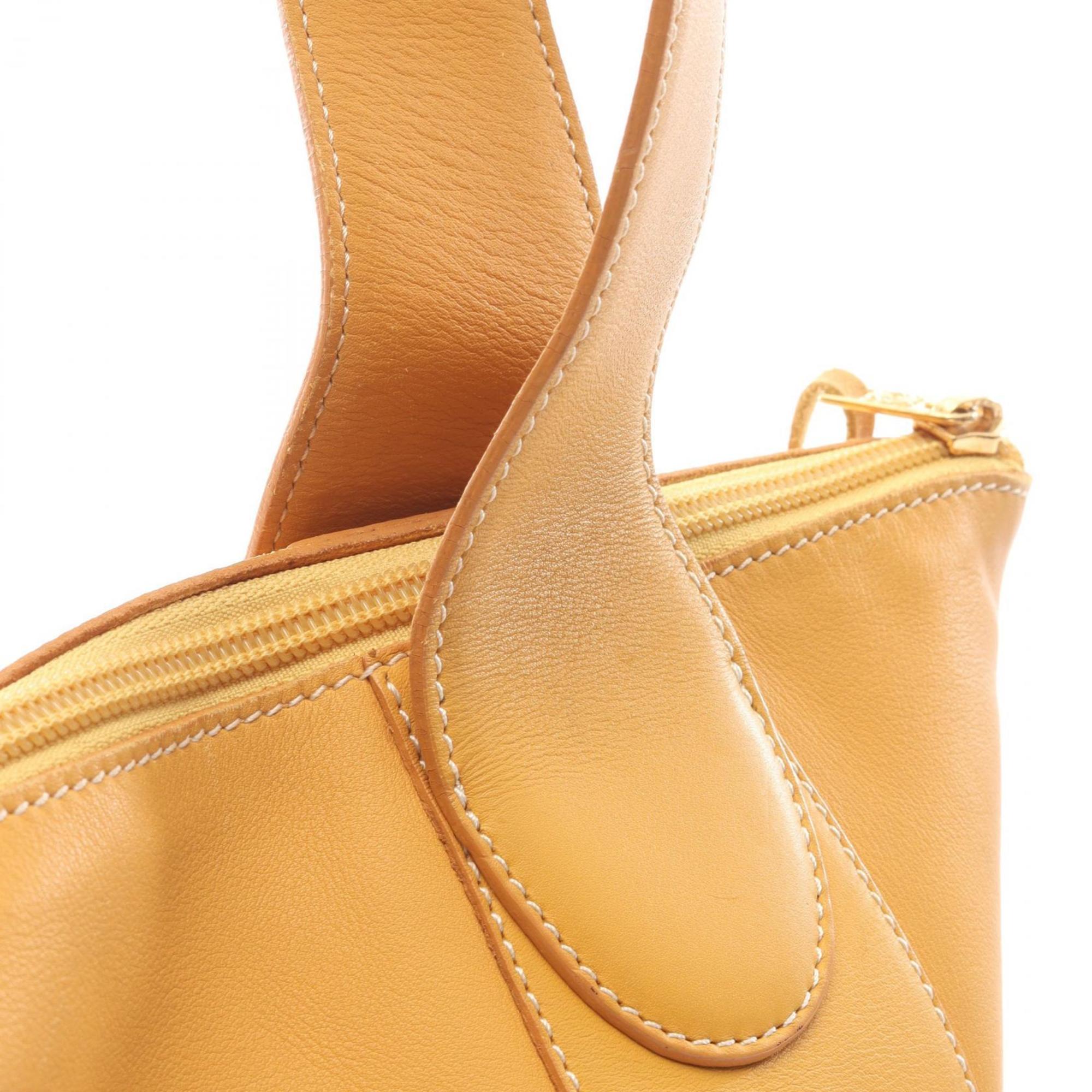 Loewe Yellow Leather Handbag Tote Bag (Pre-Owned)
