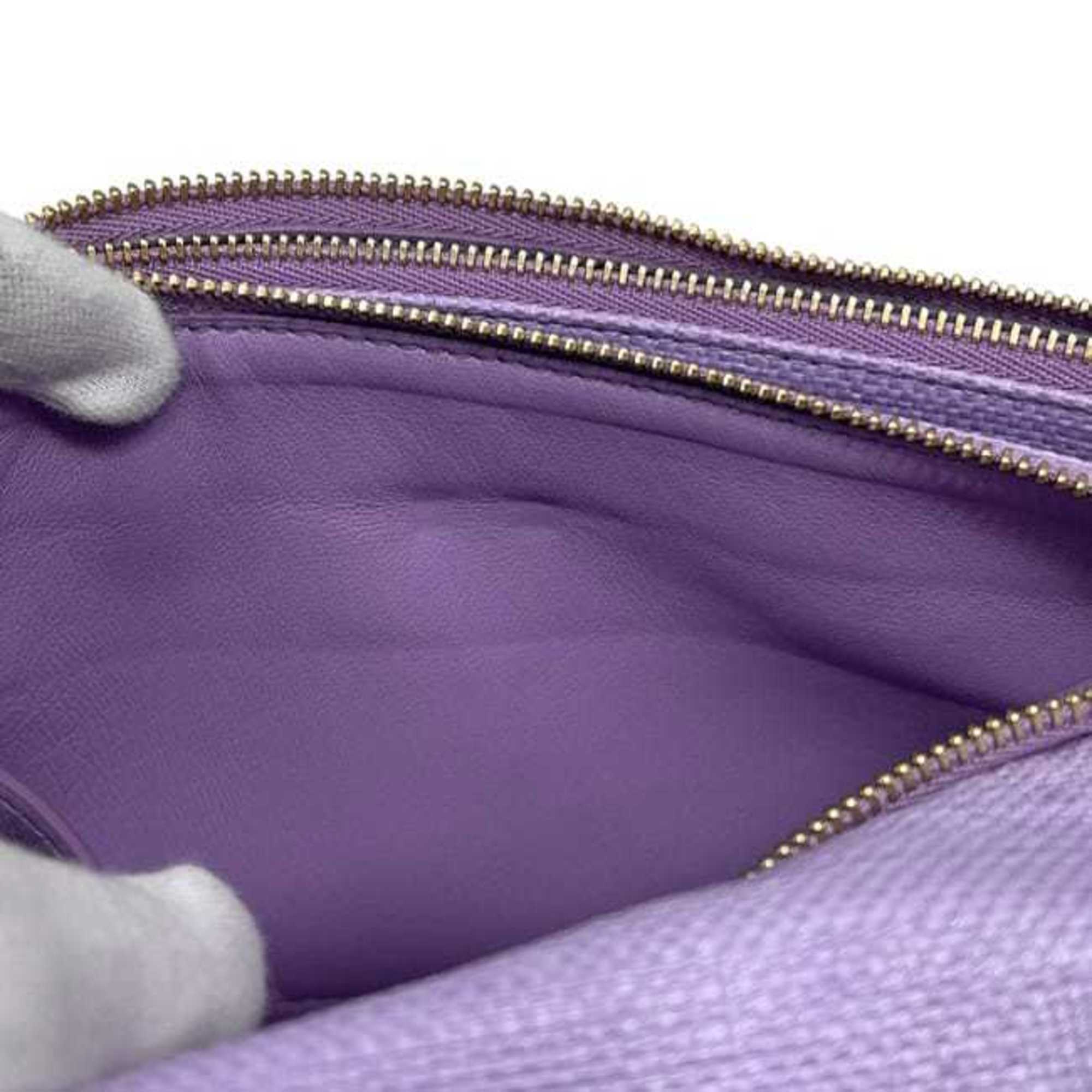 Salvatore Ferragamo Purple Coated Canvas Shoulder Bag (Pre-Owned)