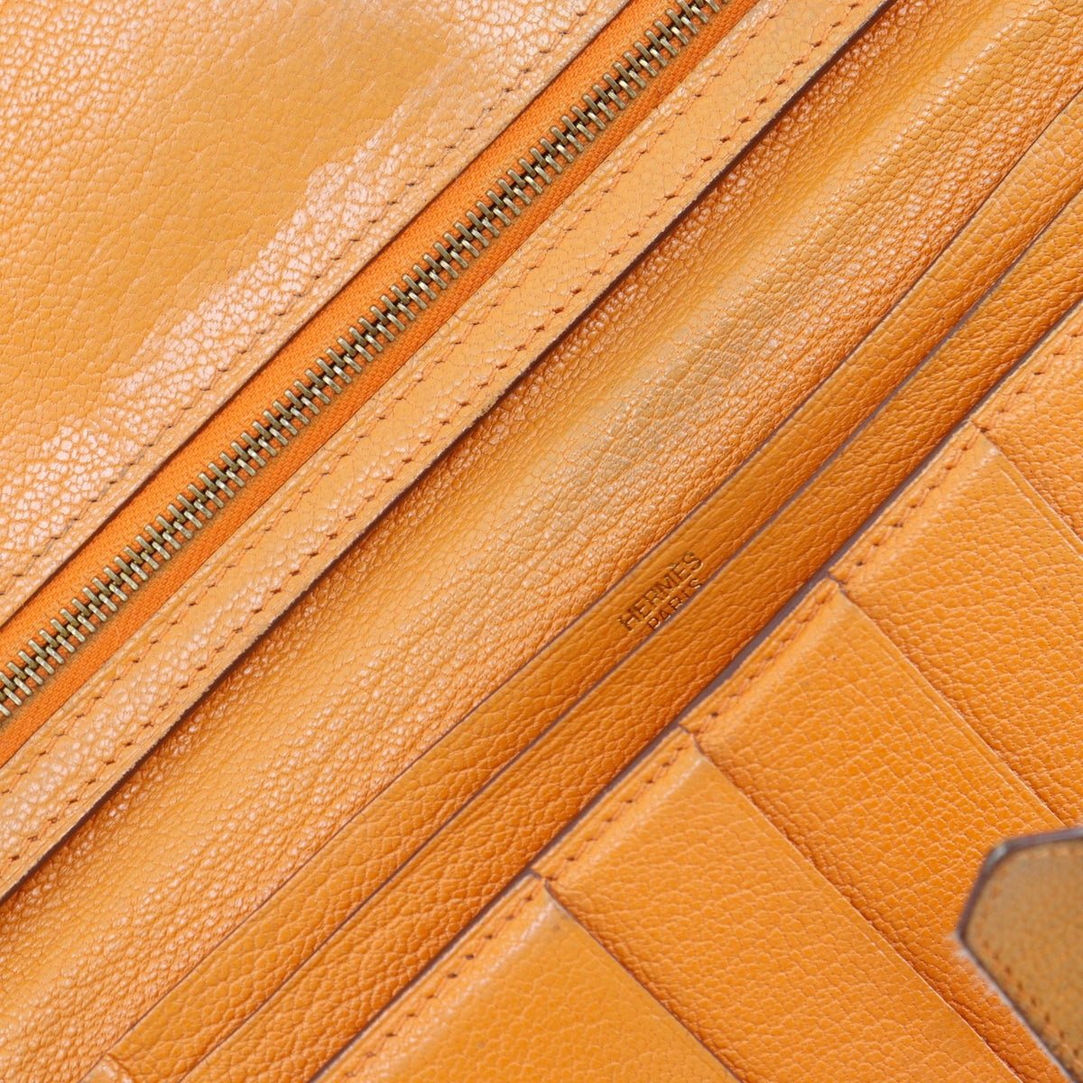 Hermes Brown Chevre Leather Long Wallet (Bi-Fold) (Pre-Owned)