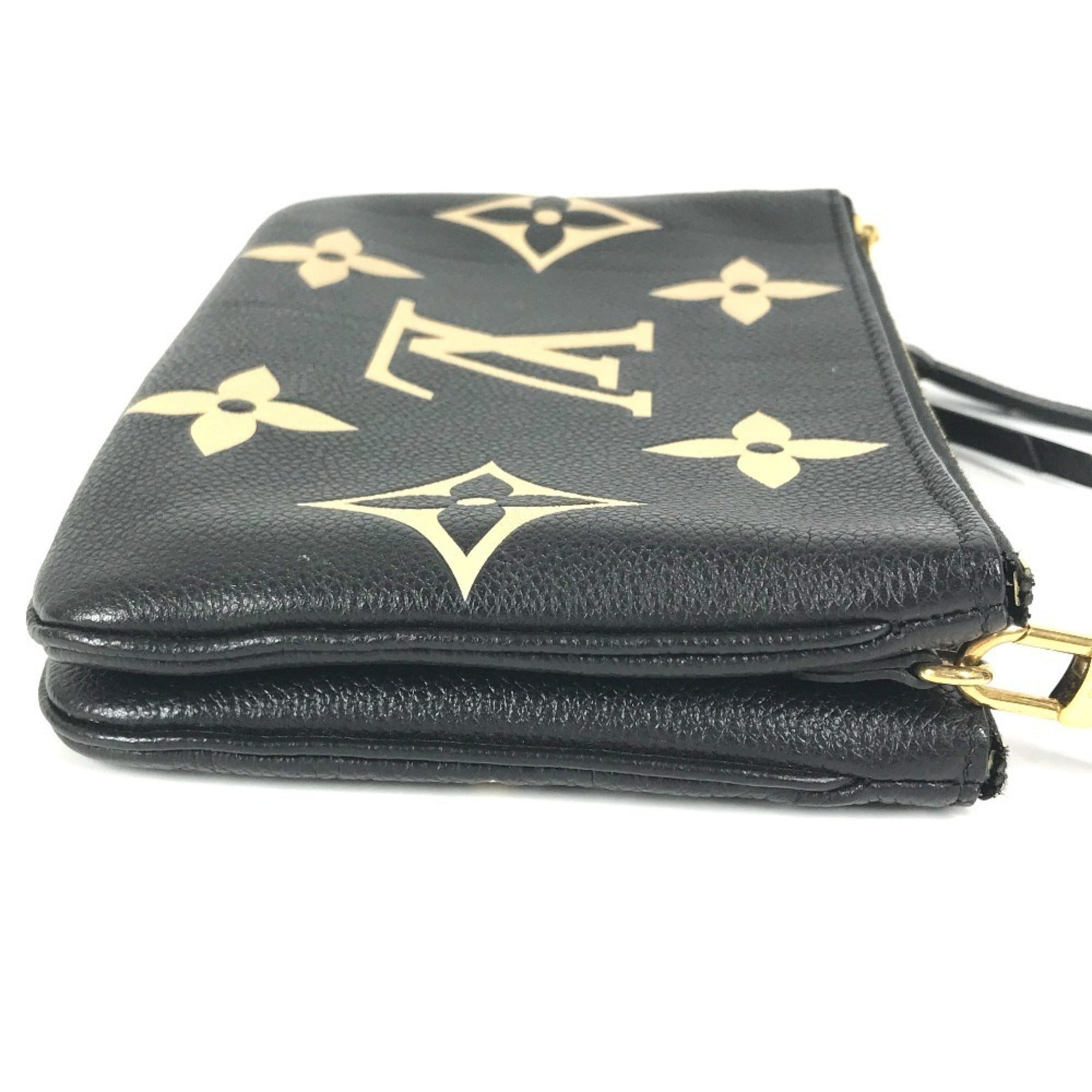 Louis Vuitton Beige Bicolor Black Noir Monogram Empreinte Clutch Bag Pochette Pouch Shoulder Bag (Pre-Owned)