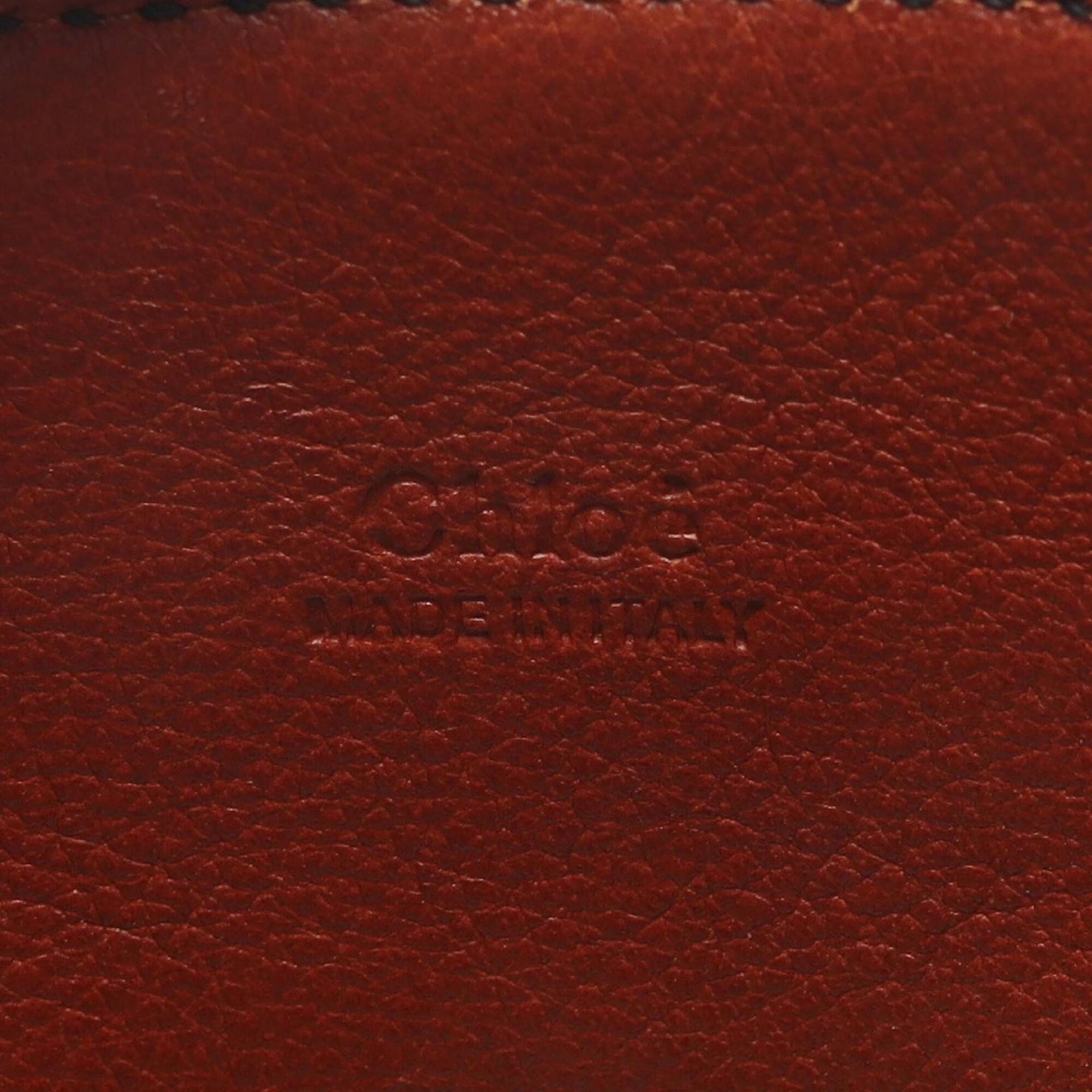 Chloé Brown White Leather Cotton Handbag (Pre-Owned)