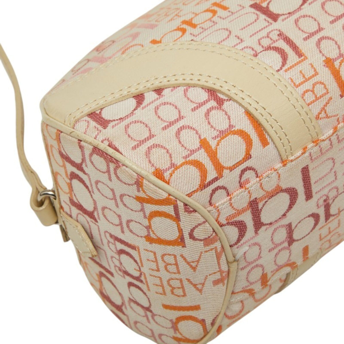 Burberry Blue Label Ivory Multi-Color Canvas Leather Shoulder Bag (Pre-Owned)