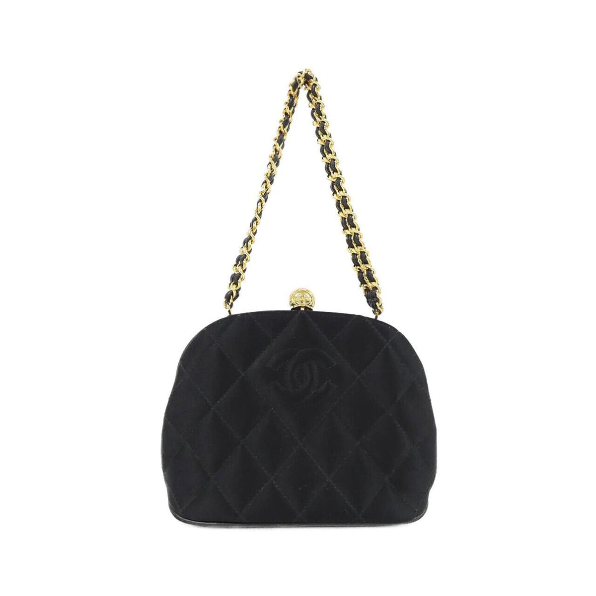 Chanel Black Satin Handbag (Pre-Owned)
