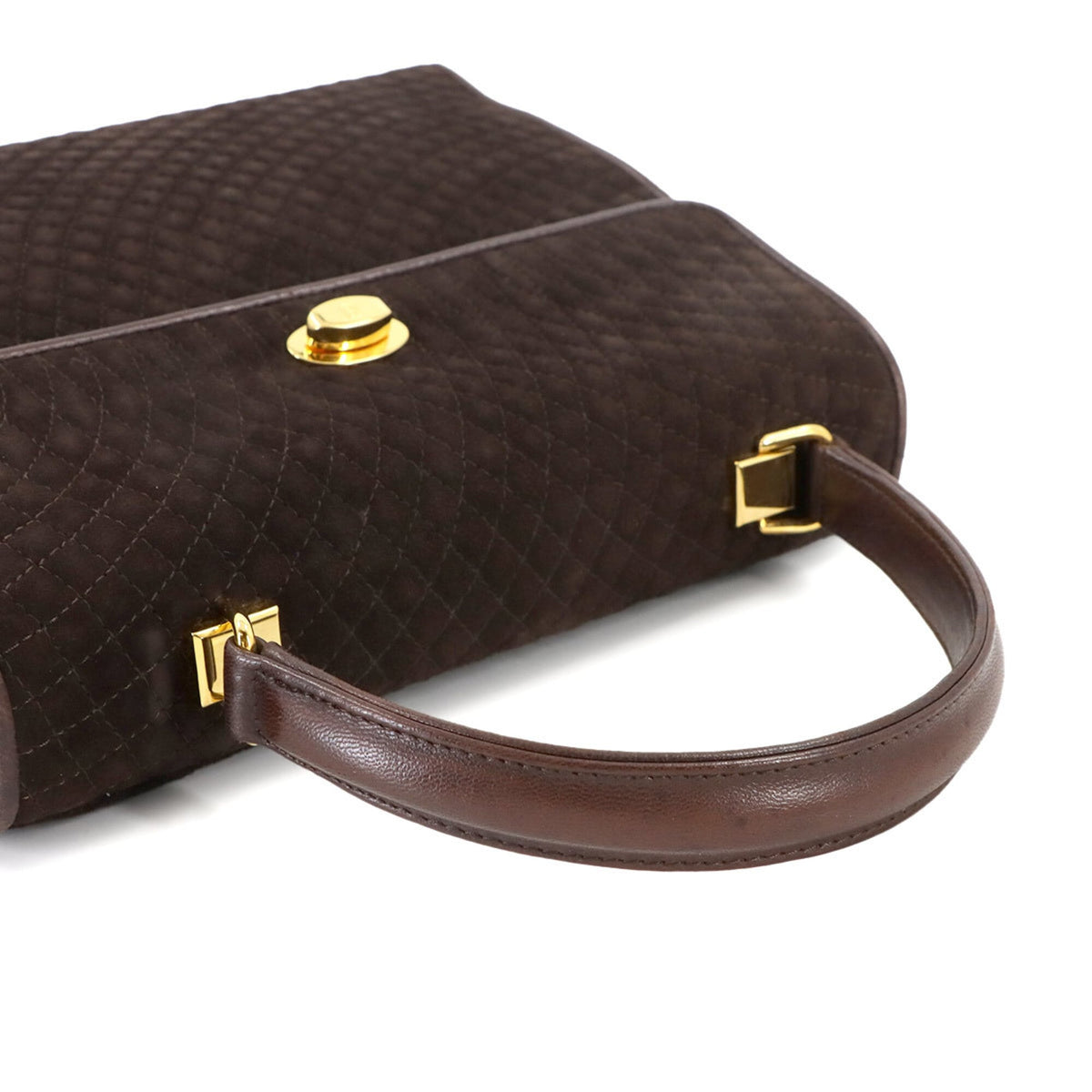 Bally Brown Suede Leather Handbag Shoulder Bag (Pre-Owned)