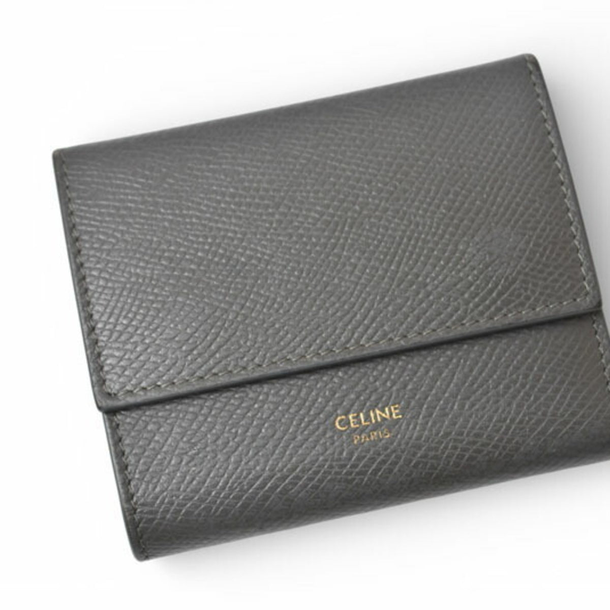 Celine Gray Leather Wallet (Tri-Fold) (Pre-Owned)
