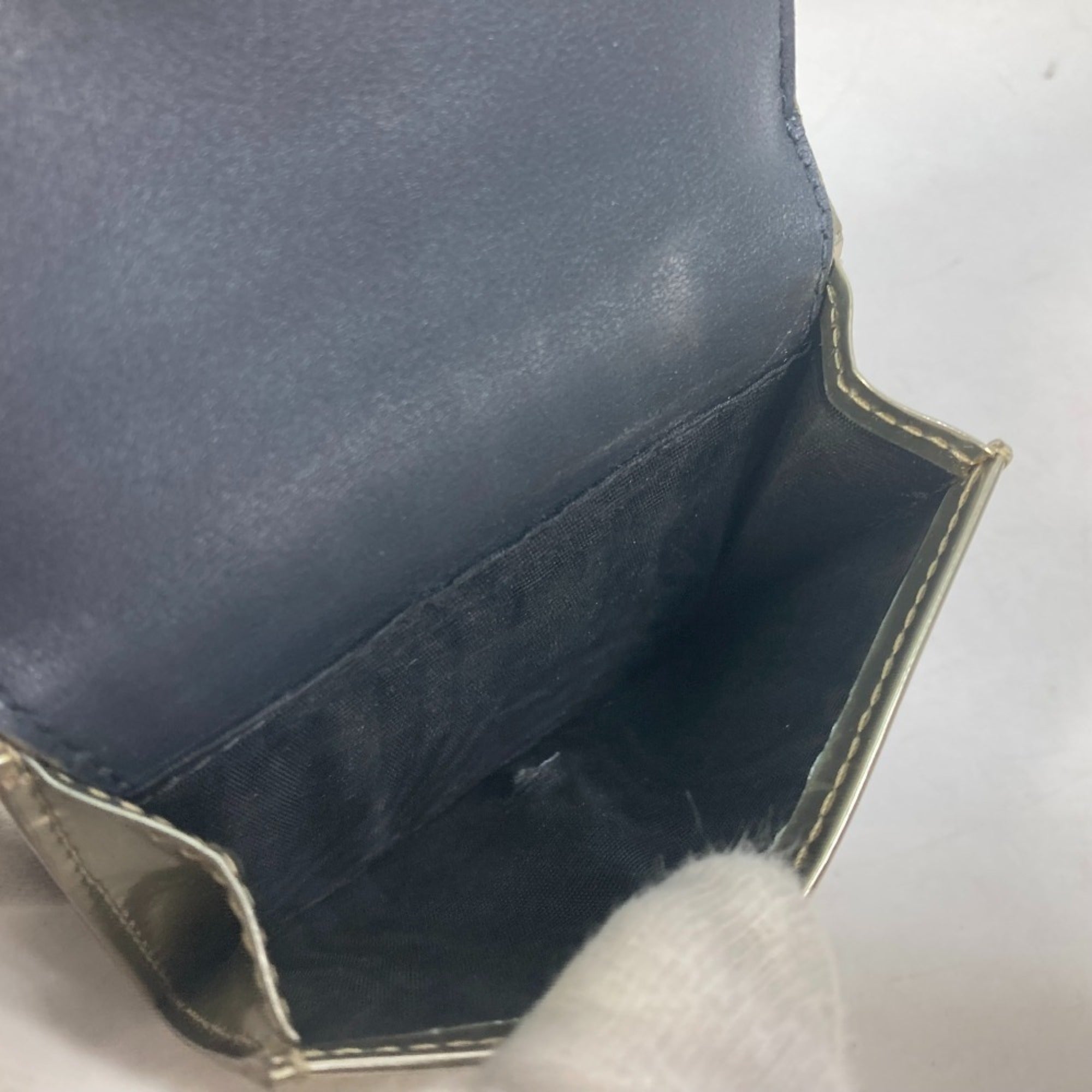 Christian Dior Gold Leather Wallet (Tri-Fold) (Pre-Owned)