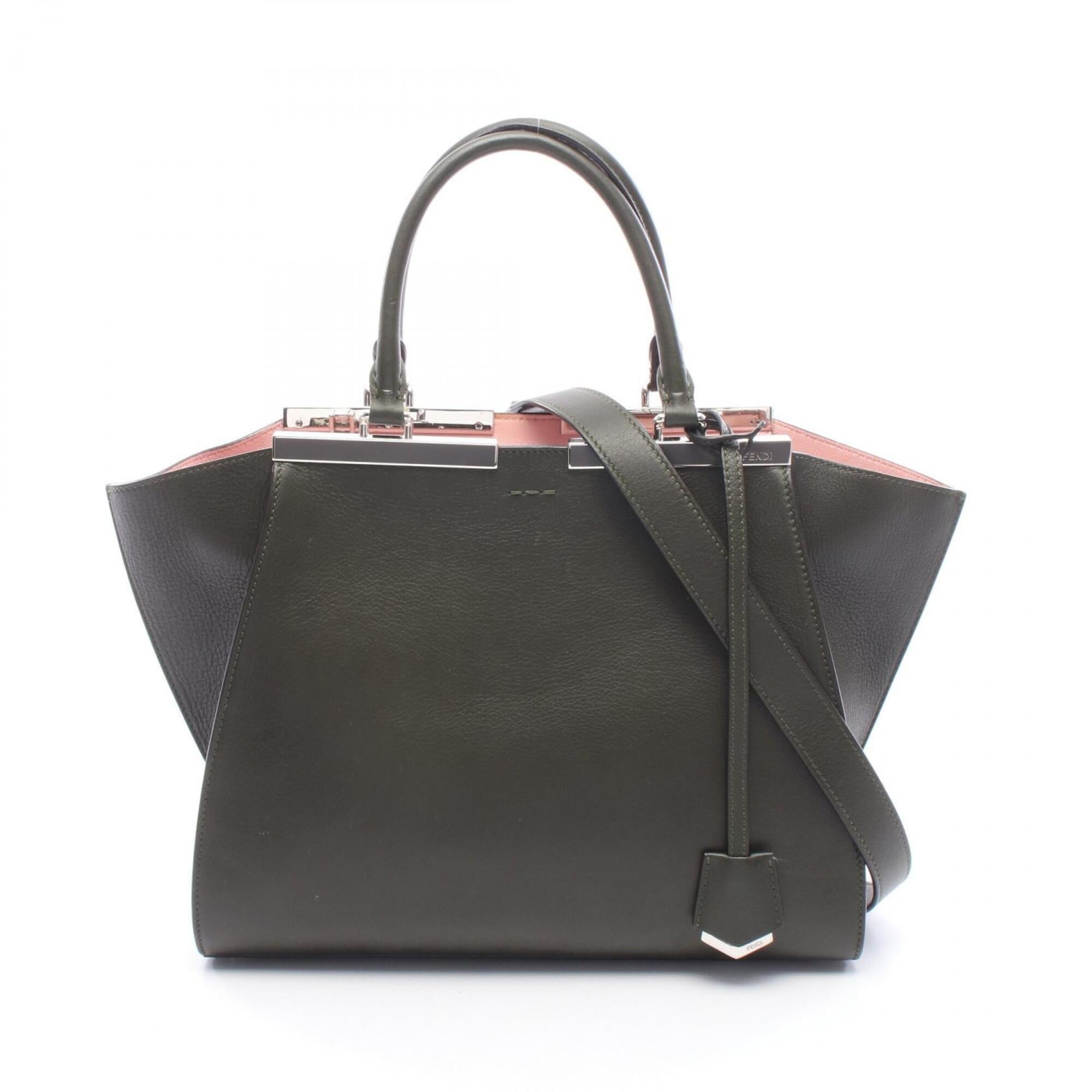 Fendi Khaki Pink Leather Handbag (Pre-Owned)