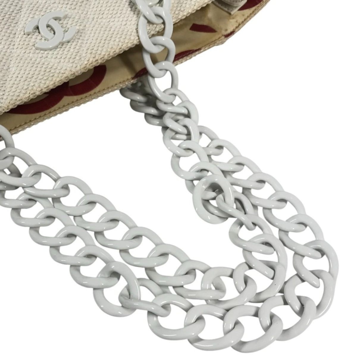 Chanel White Hemp Shoulder Bag Tote Bag (Pre-Owned)