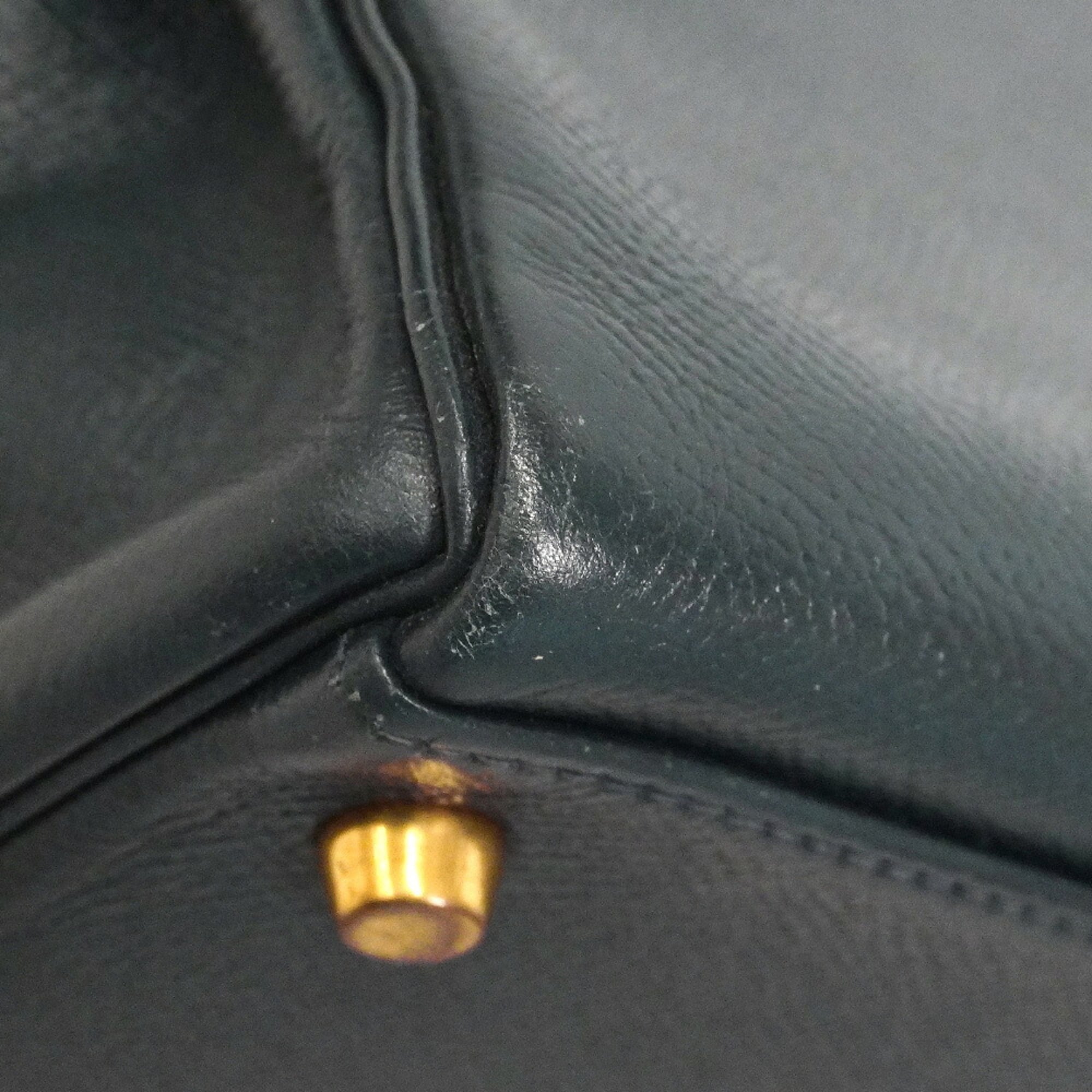 Hermes Navy Courchevel Leather Handbag (Pre-Owned)