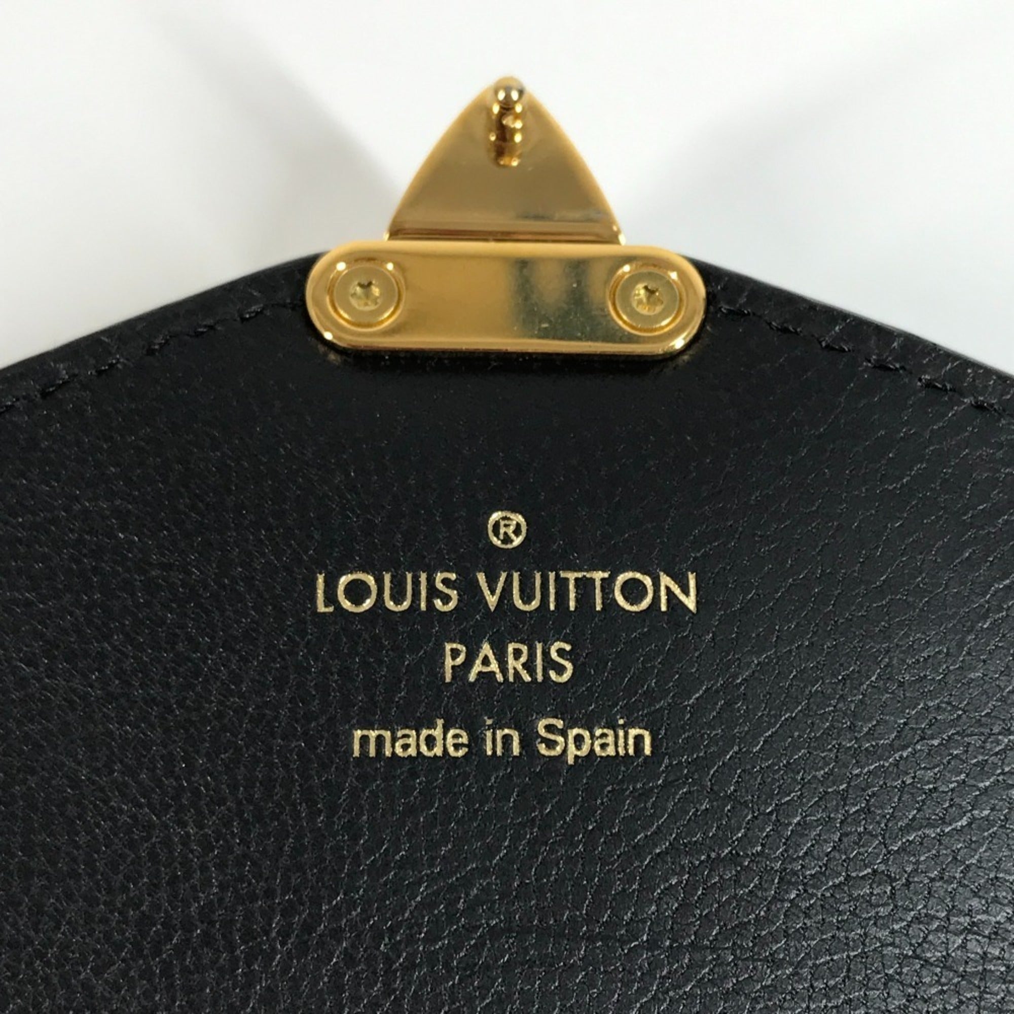 Louis Vuitton Black Leather Long Wallet (Tri-Fold) (Pre-Owned)