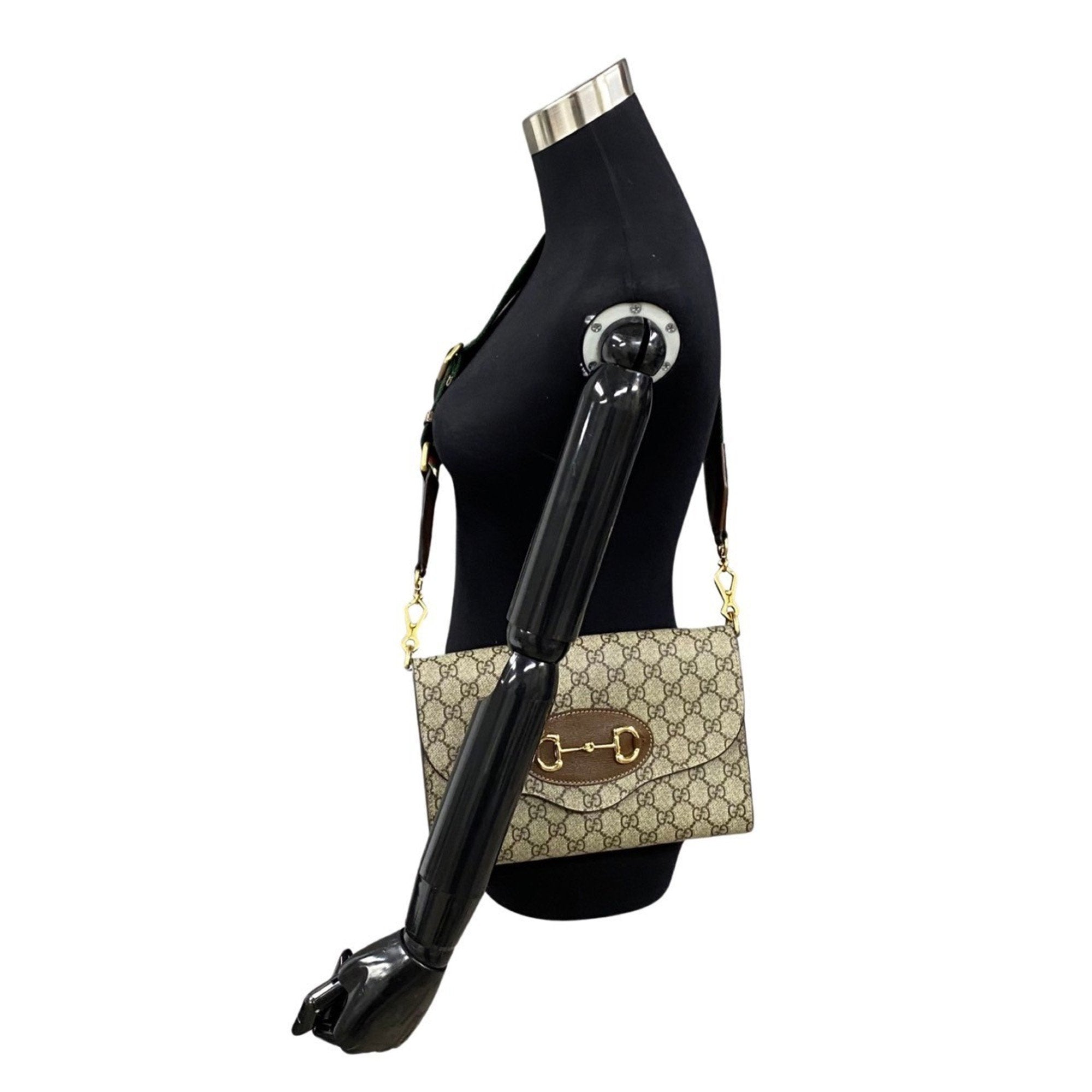 Gucci Brown Gold Pvc Leather Shoulder Bag (Pre-Owned)