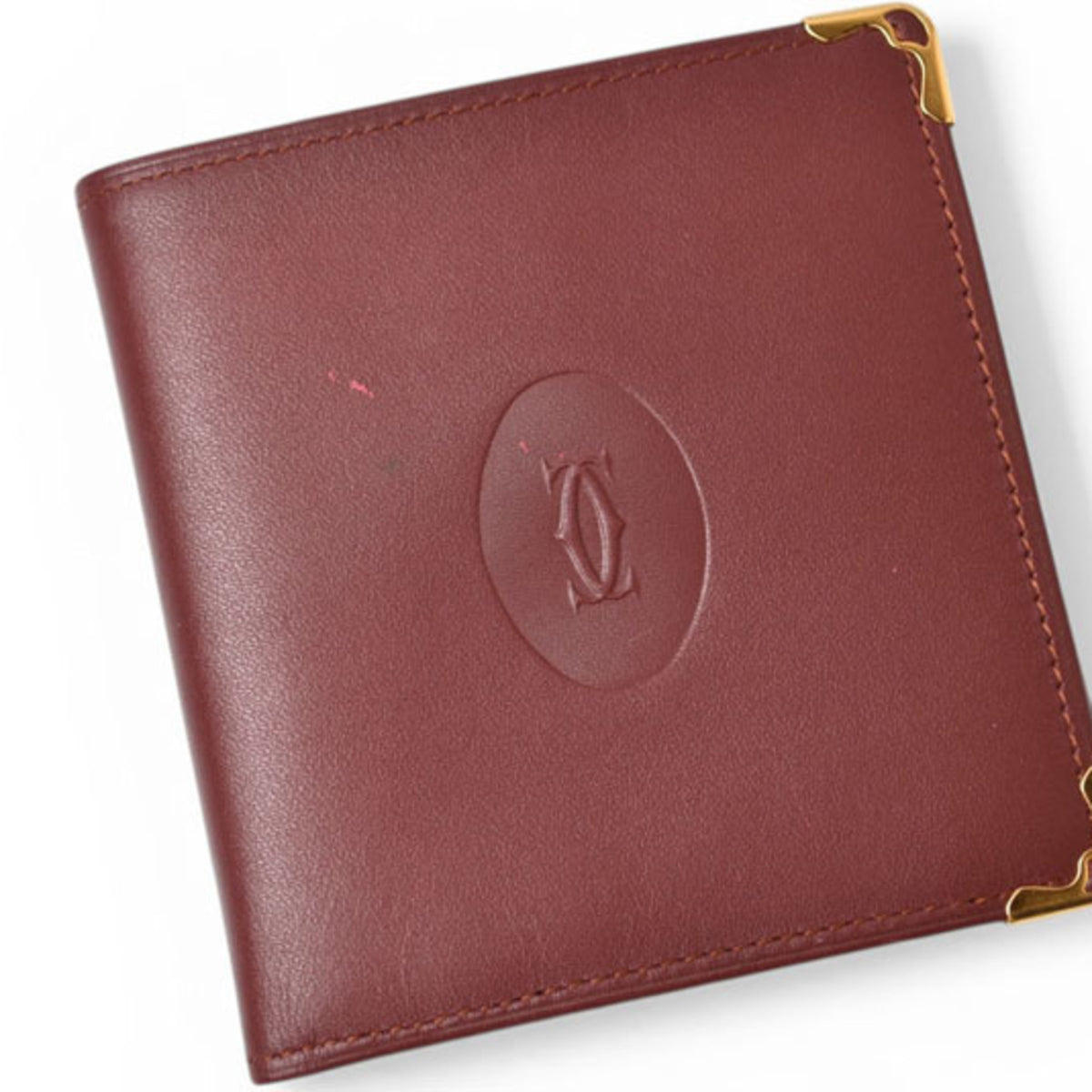 Cartier Bordeaux Leather Wallet (Bi-Fold) (Pre-Owned)