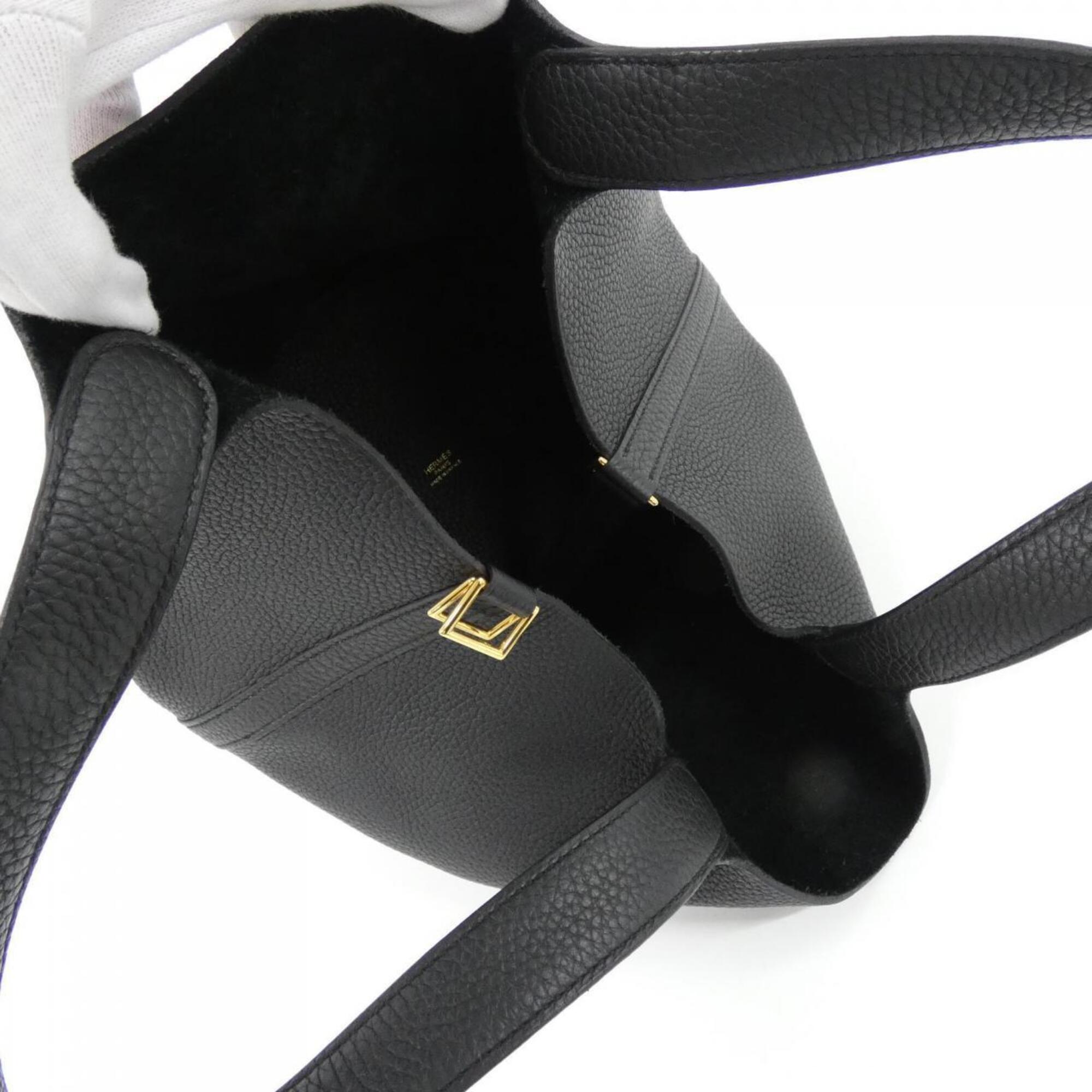 Hermes Picotin Black Taurillon Clemence Leather Handbag (Pre-Owned)
