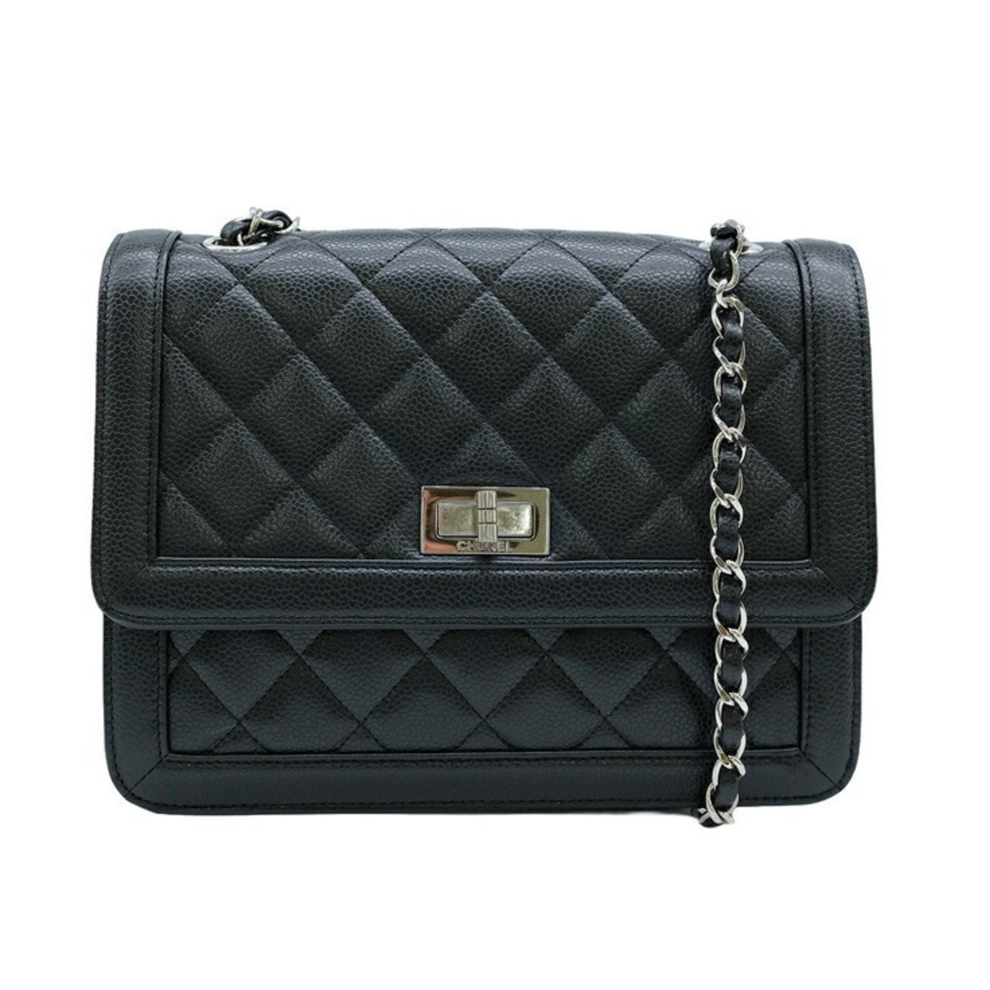 Chanel Black Caviar Leather Shoulder Bag (Pre-Owned)