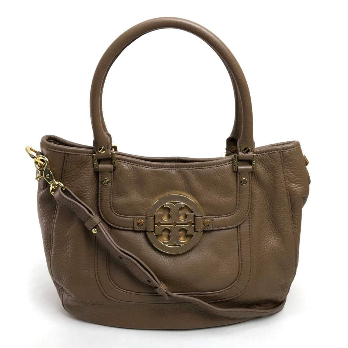 Tory Burch Brown Leather Handbag Shoulder Bag Tote Bag (Pre-Owned)