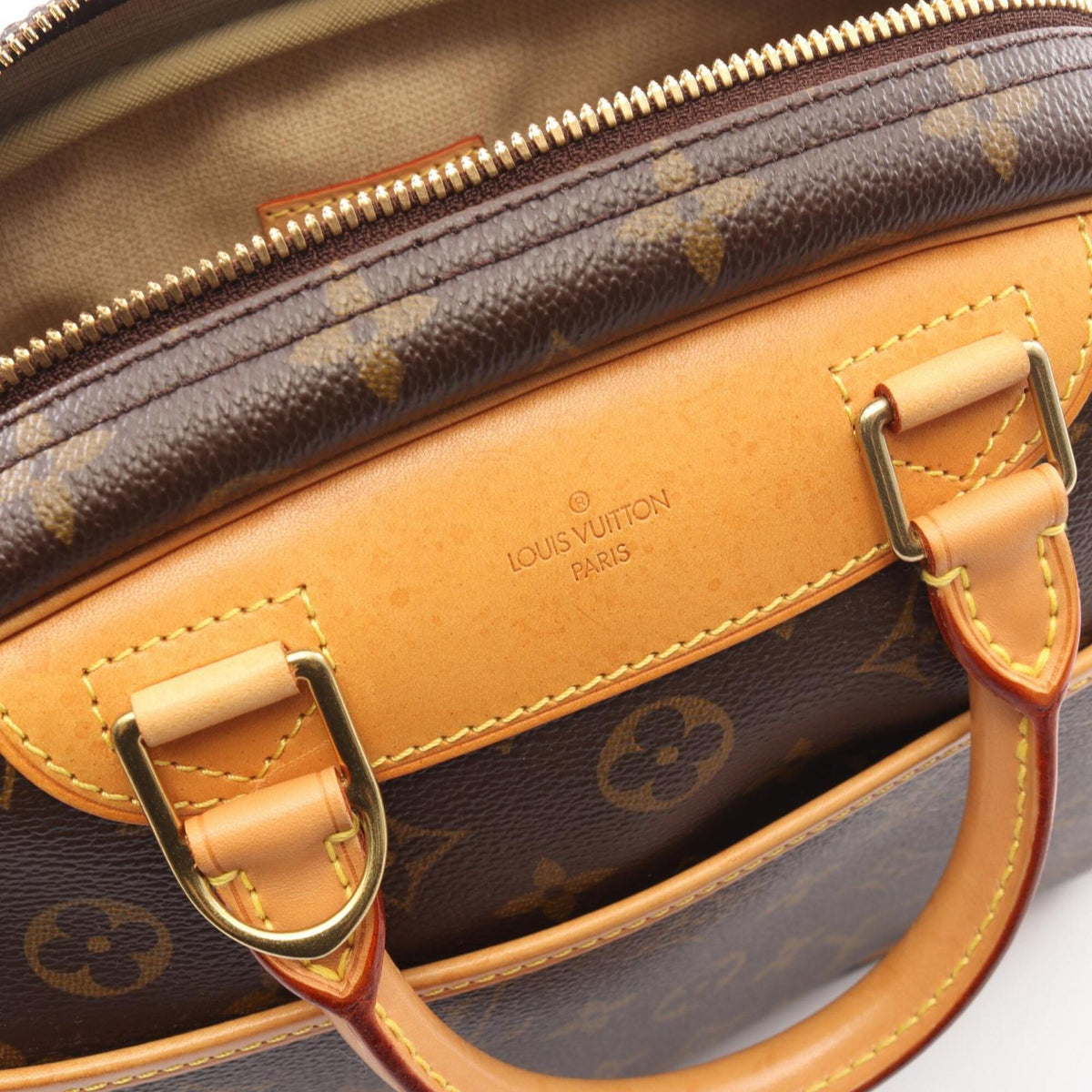 Louis Vuitton Brown Coated Canvas Leather Handbag (Pre-Owned)