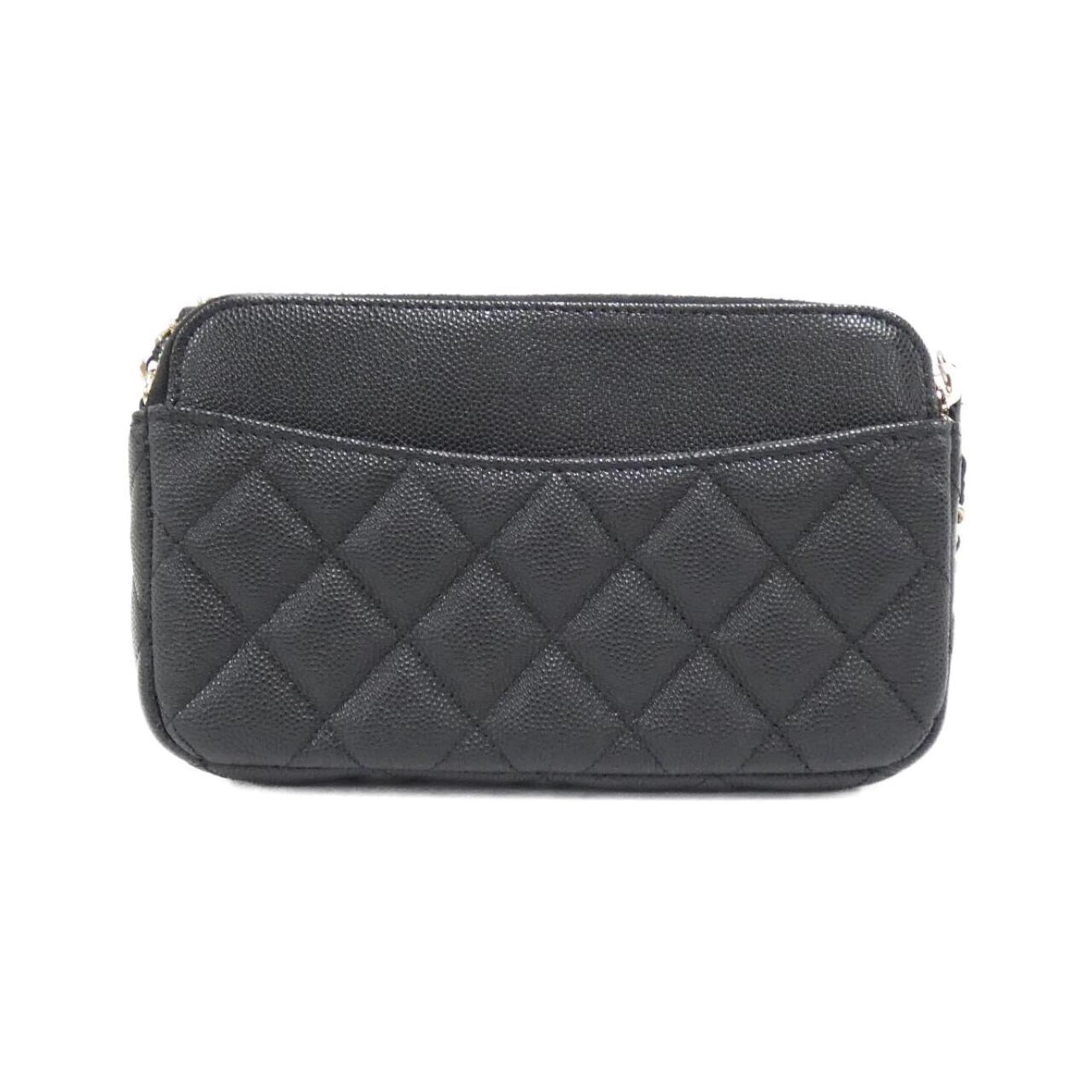 Chanel Black Caviar Leather Shoulder Bag (Pre-Owned)