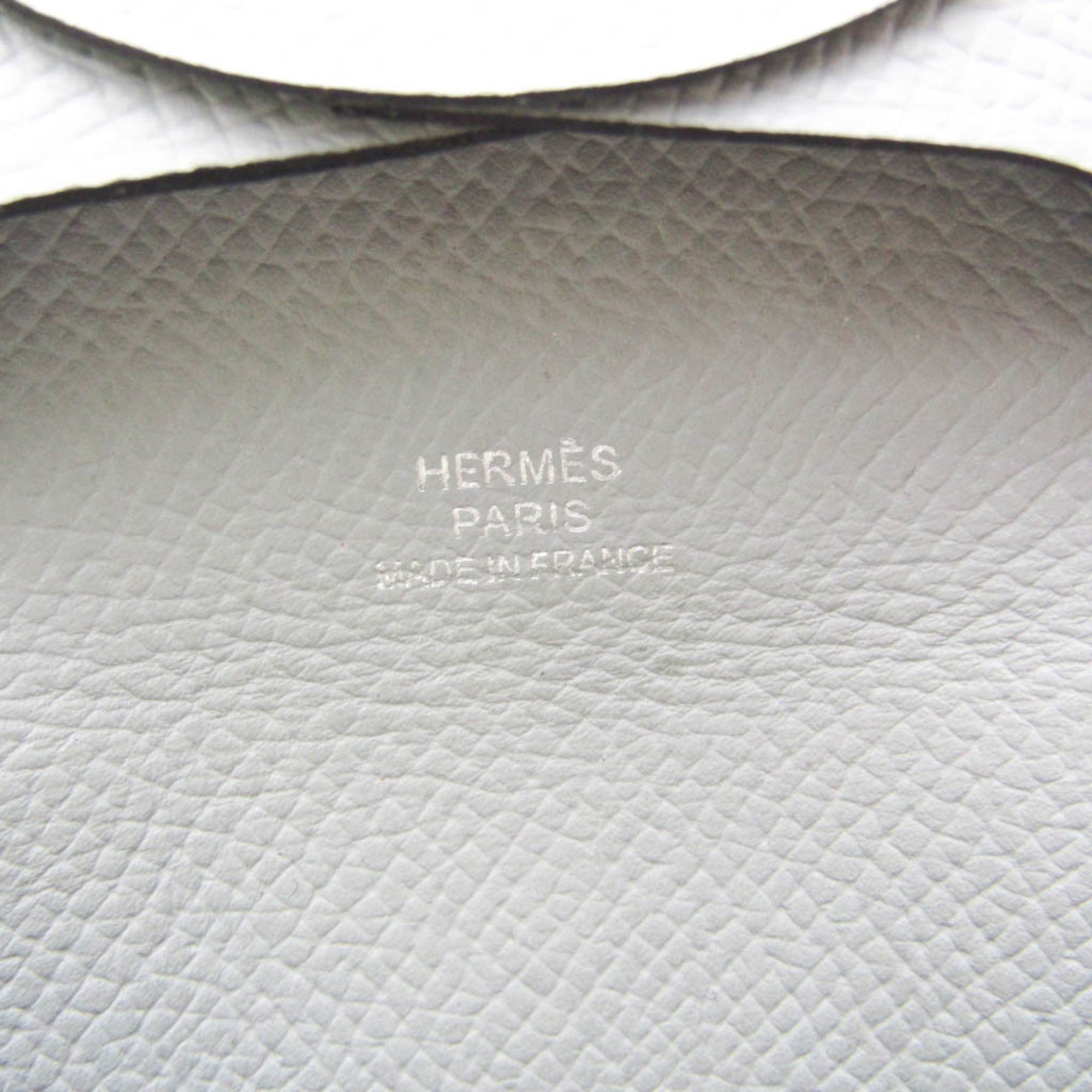 Hermes Bastia Gray Epsom Leather Coin Purse/Coin Case (Pre-Owned)