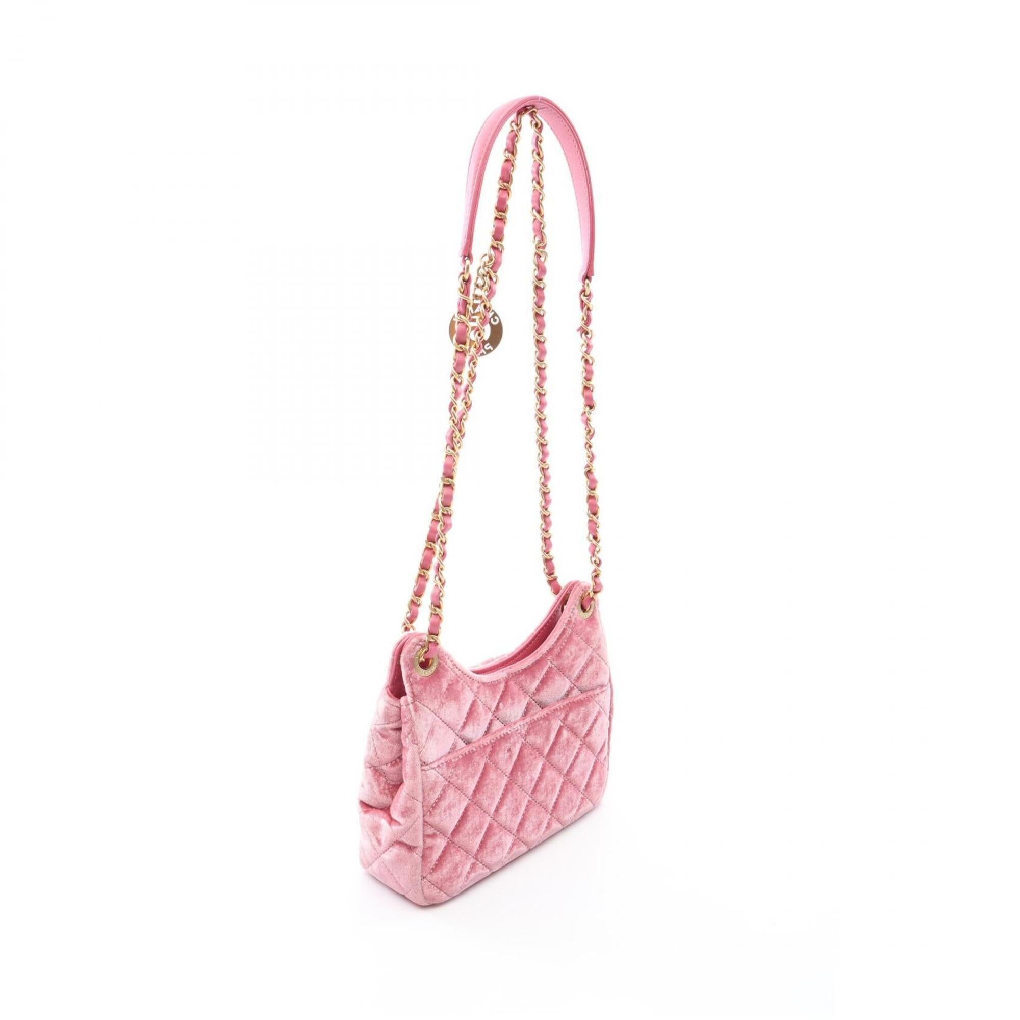 Chanel Pink Fabric Leather Handbag Shoulder Bag (Pre-Owned)