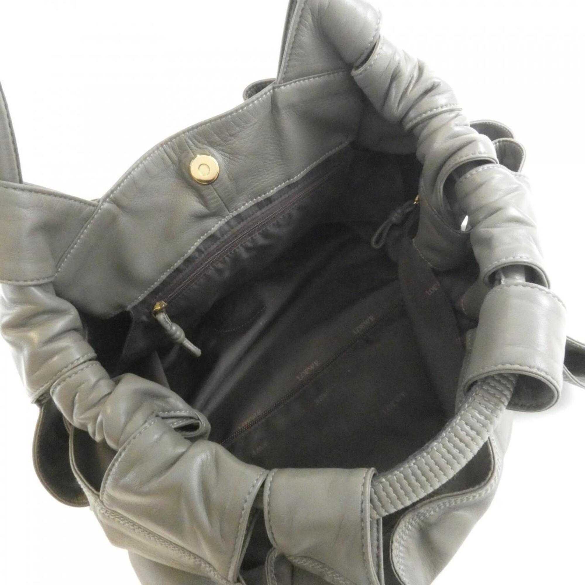 Loewe Gray Leather Handbag (Pre-Owned)